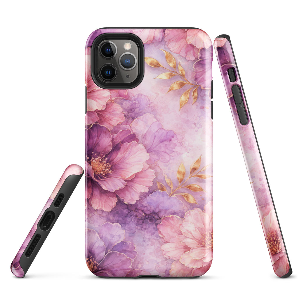Pink Watercolor Floral Tough Case for iPhone 11 Pro Max