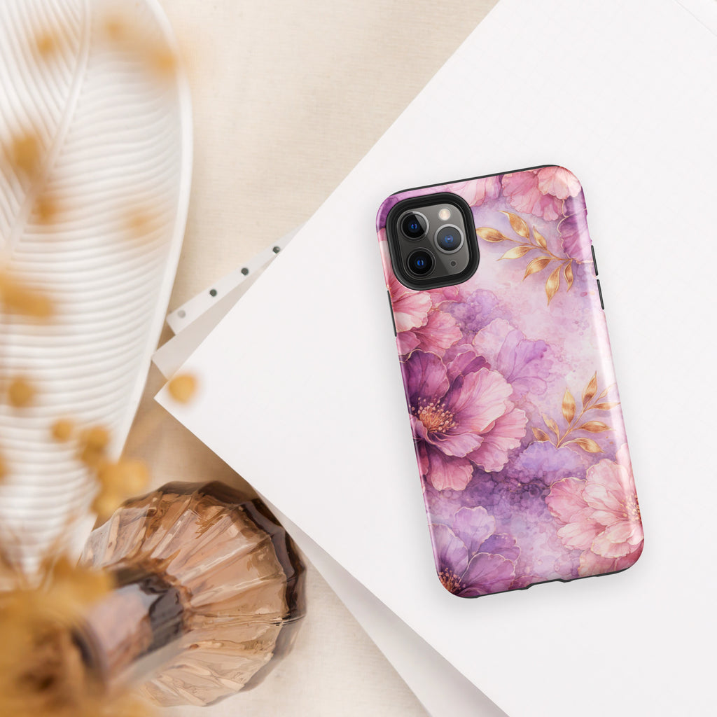 Pink Watercolor Floral Tough Case for iPhone 11 Pro Max