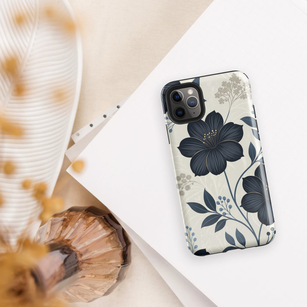 Elegant Blue Floral Tough Case for iPhone 11 Pro