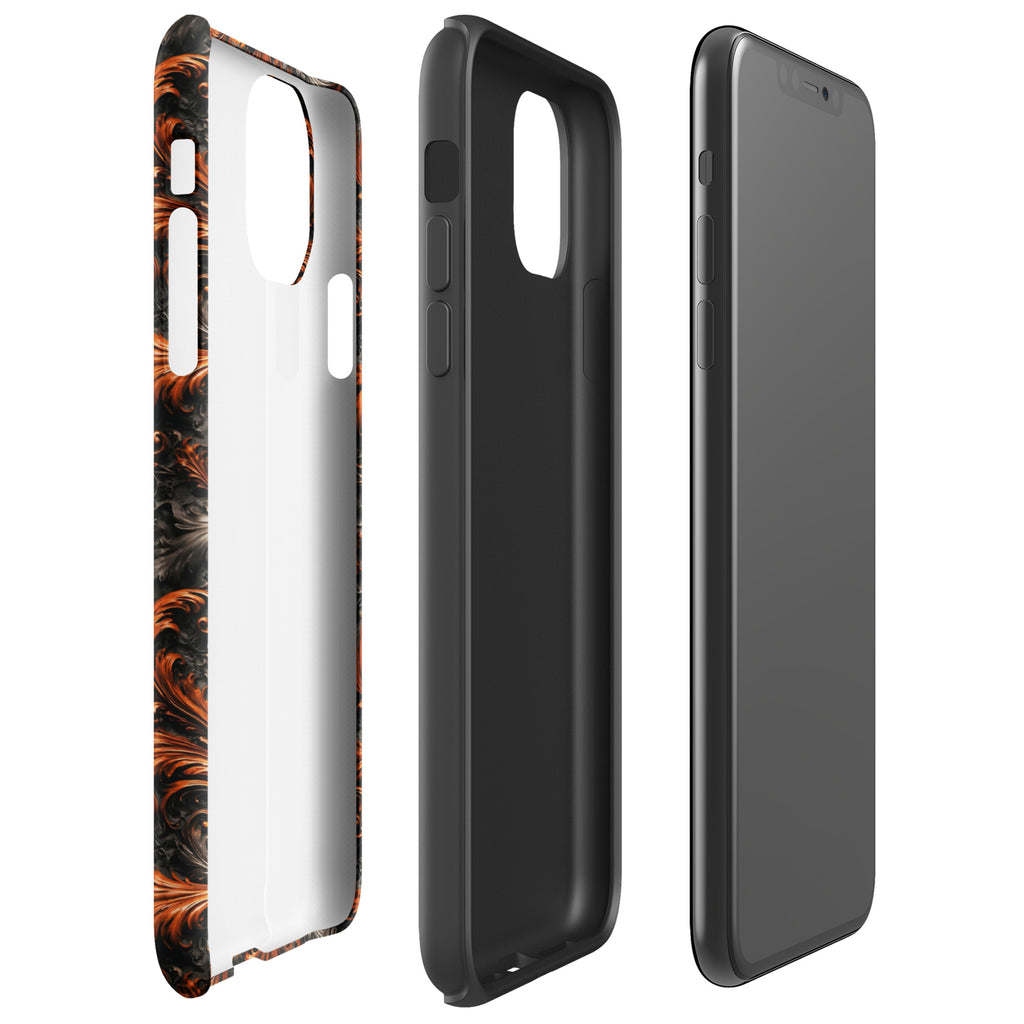 Burnt Orange Filigree Tough Case for iPhone 11 Pro Max
