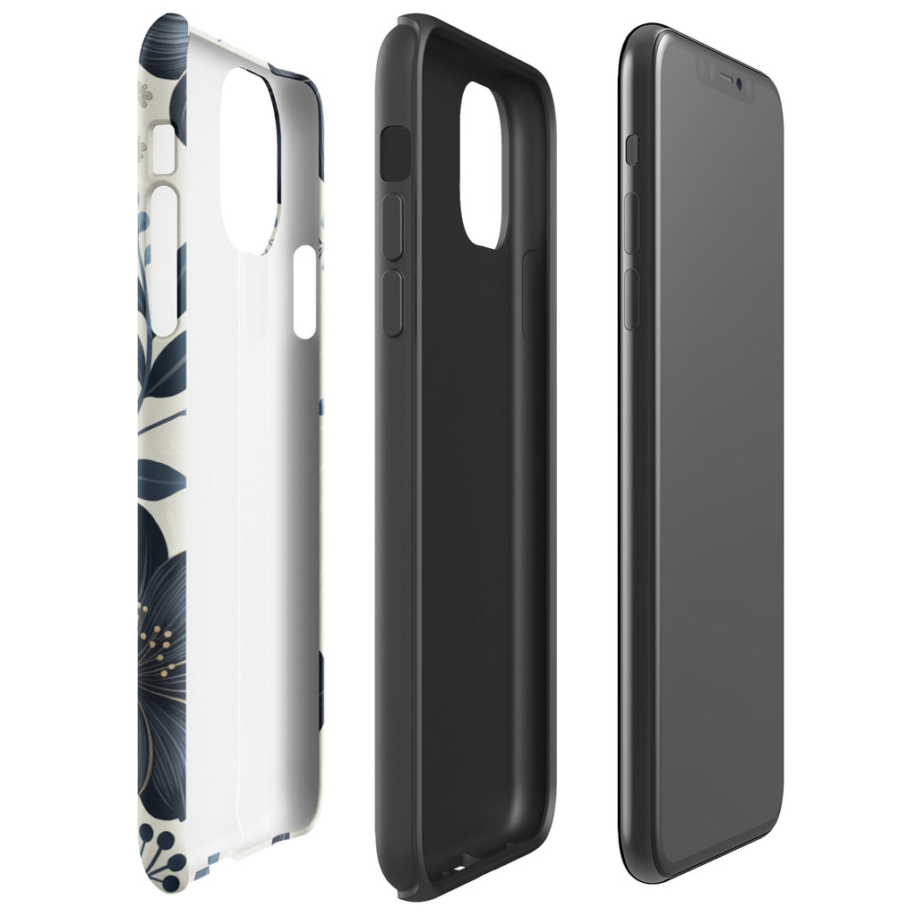 Elegant Blue Floral Tough Case for iPhone 11 Pro
