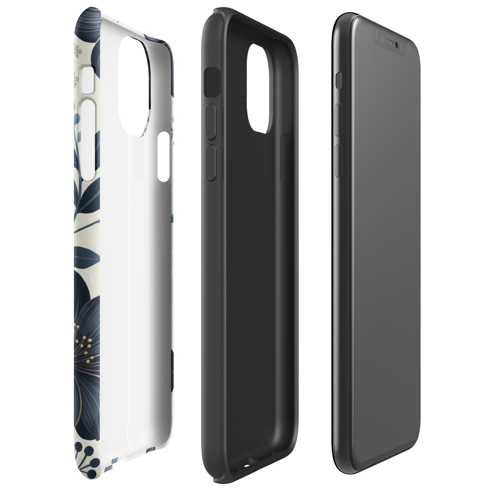 Elegant Blue Floral Tough Case for iPhone 11 Pro