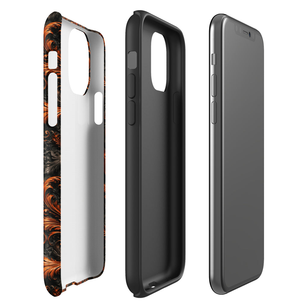 Burnt Orange Filigree Tough Case for iPhone 11 Pro