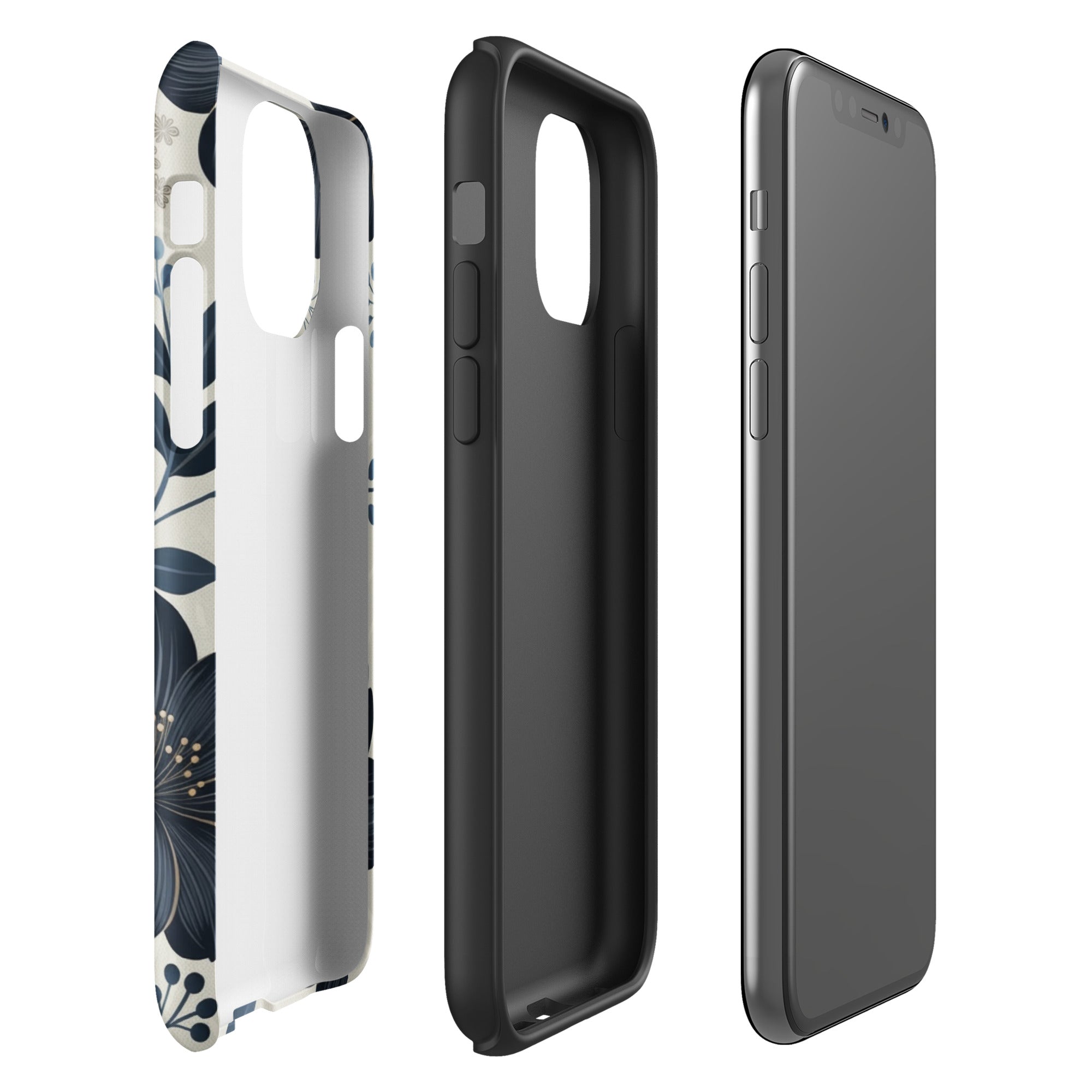 Elegant Blue Floral Tough Case for iPhone 11 Pro