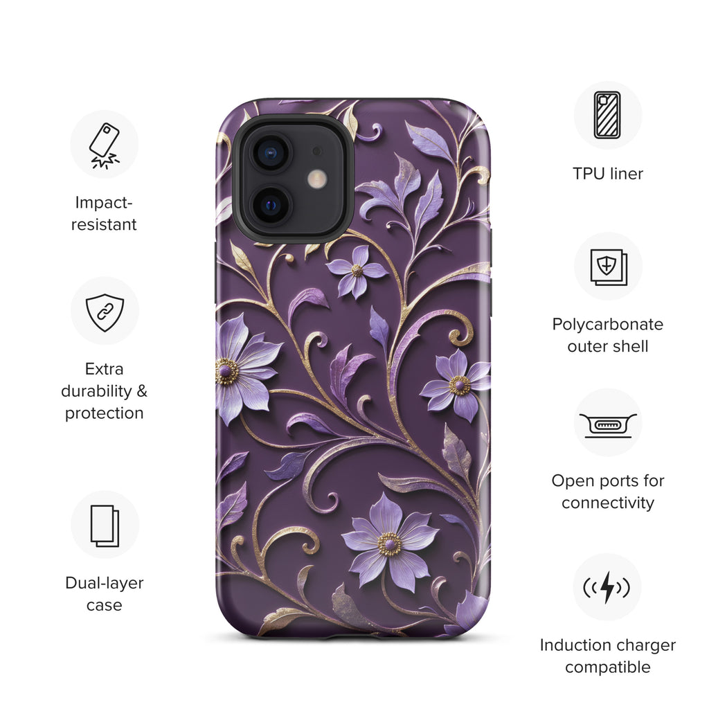 Royal Violet Filigree Tough Case for iPhone 12