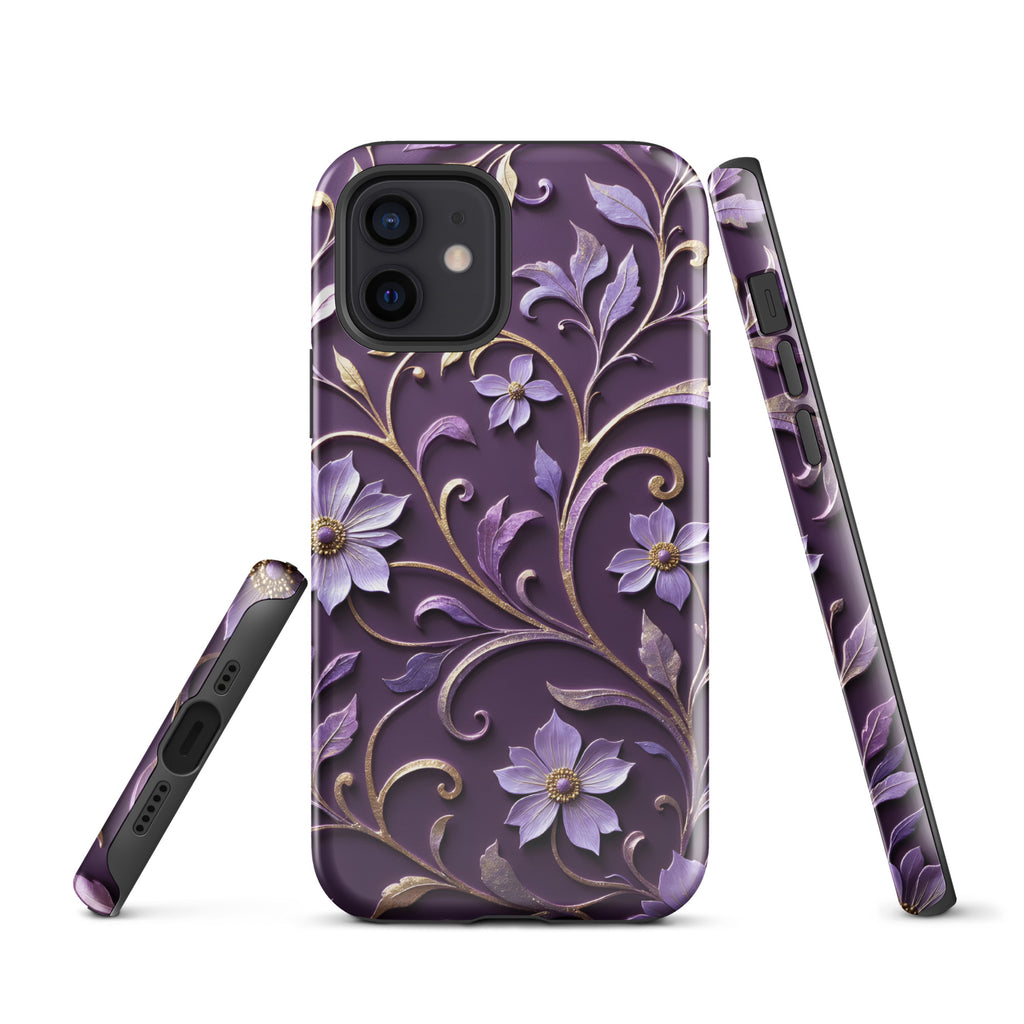 Royal Violet Filigree Tough Case for iPhone 12