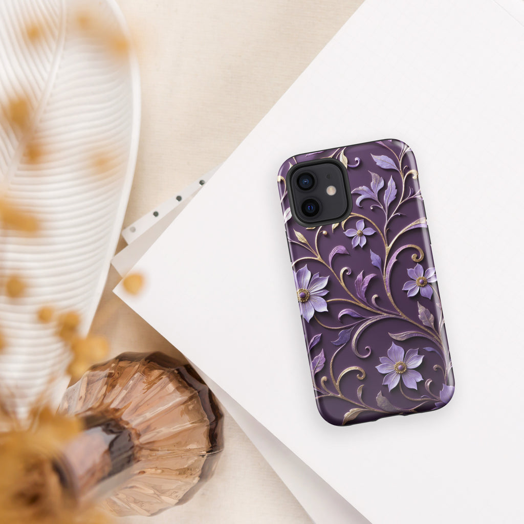 Royal Violet Filigree Tough Case for iPhone 12