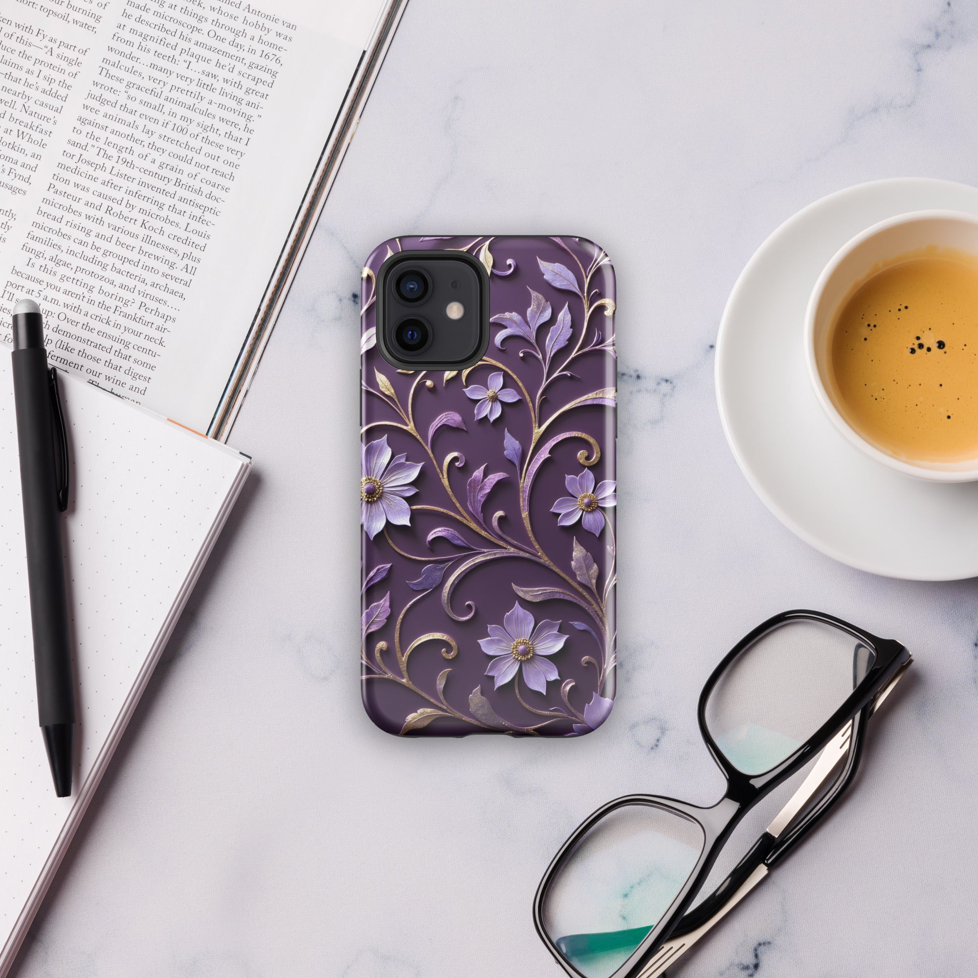 Royal Violet Filigree Tough Case for iPhone 12