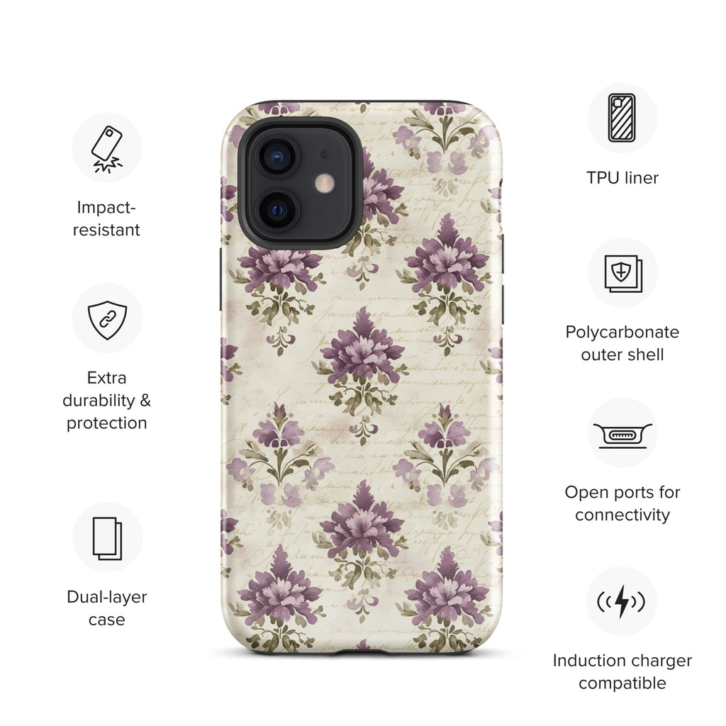Vintage Floral Damask Tough Case for iPhone 12