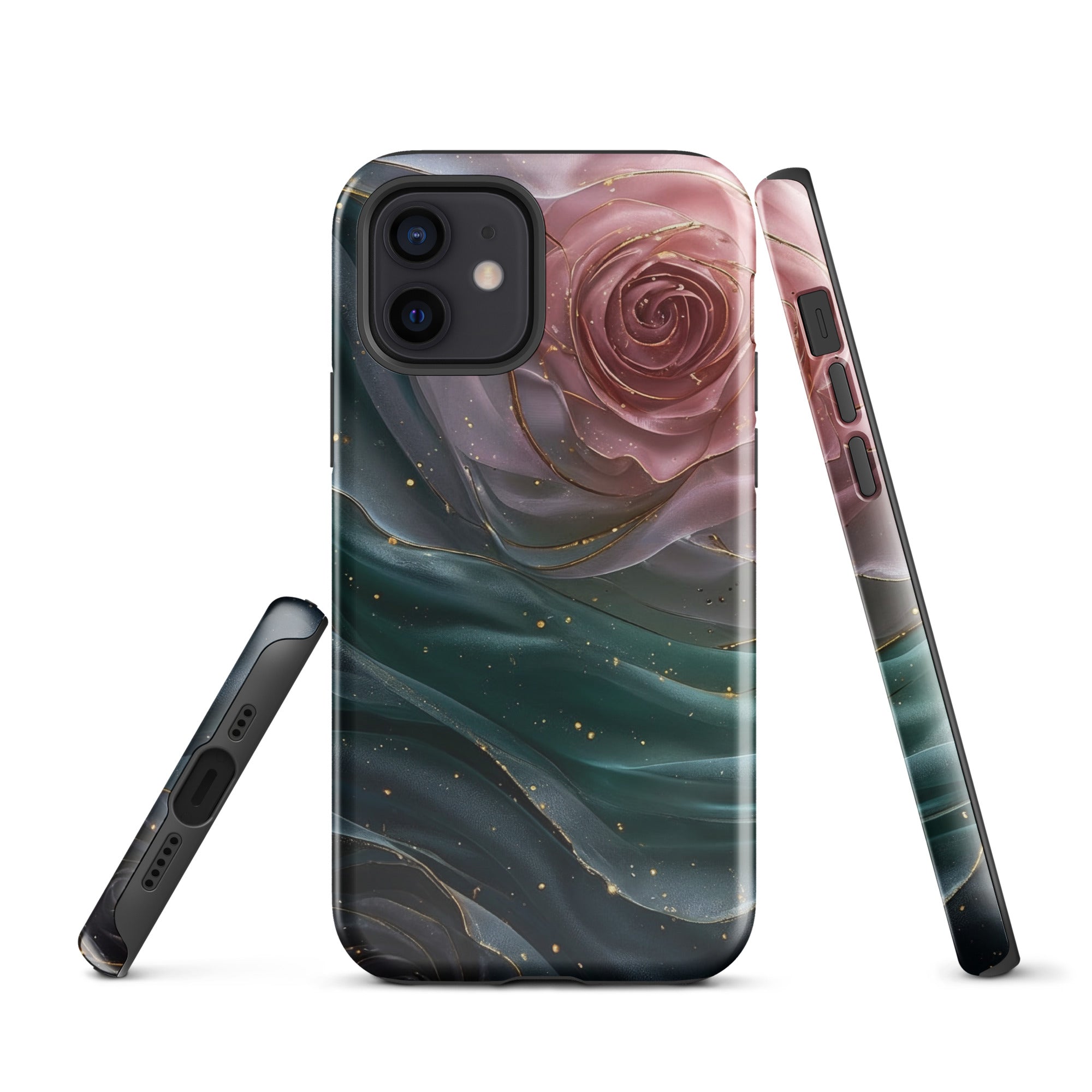 Elegant Rose Marble Tough Case for iPhone 12