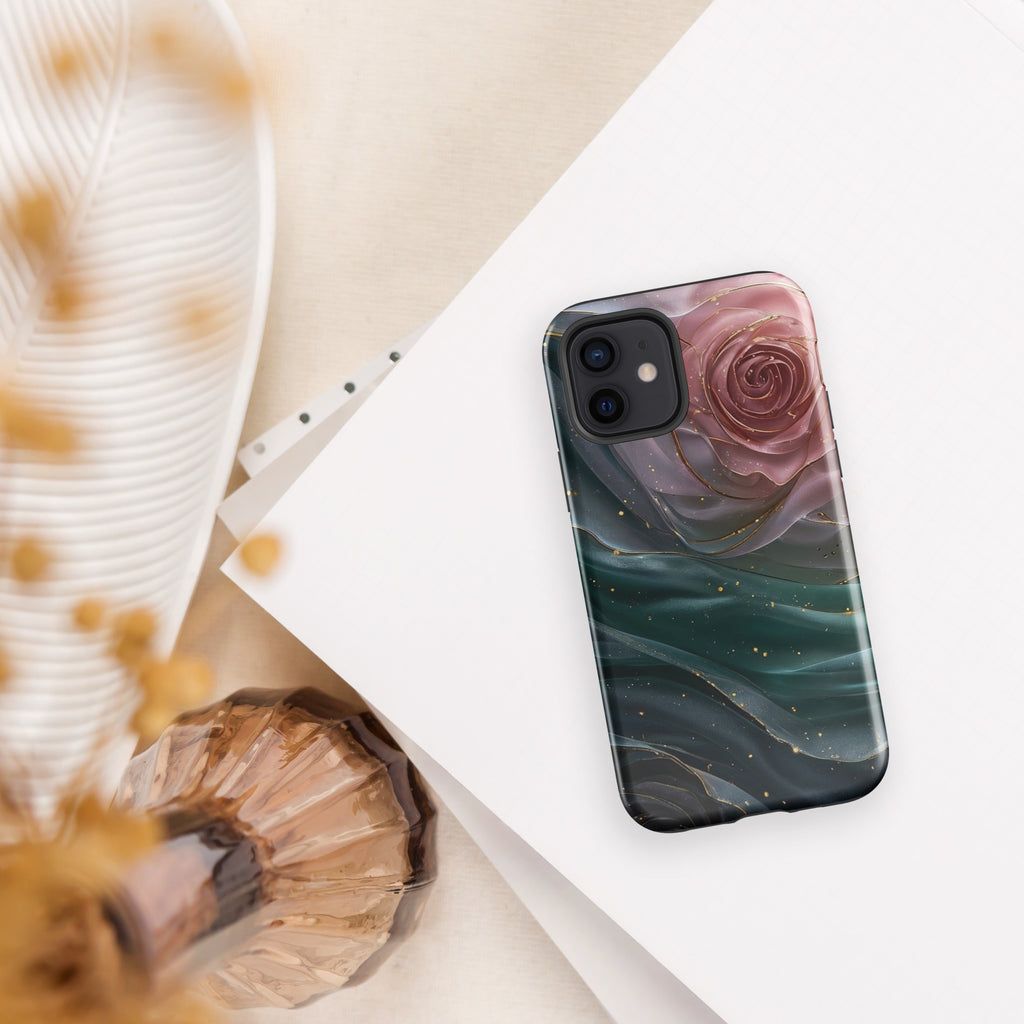 Elegant Rose Marble Tough Case for iPhone 12