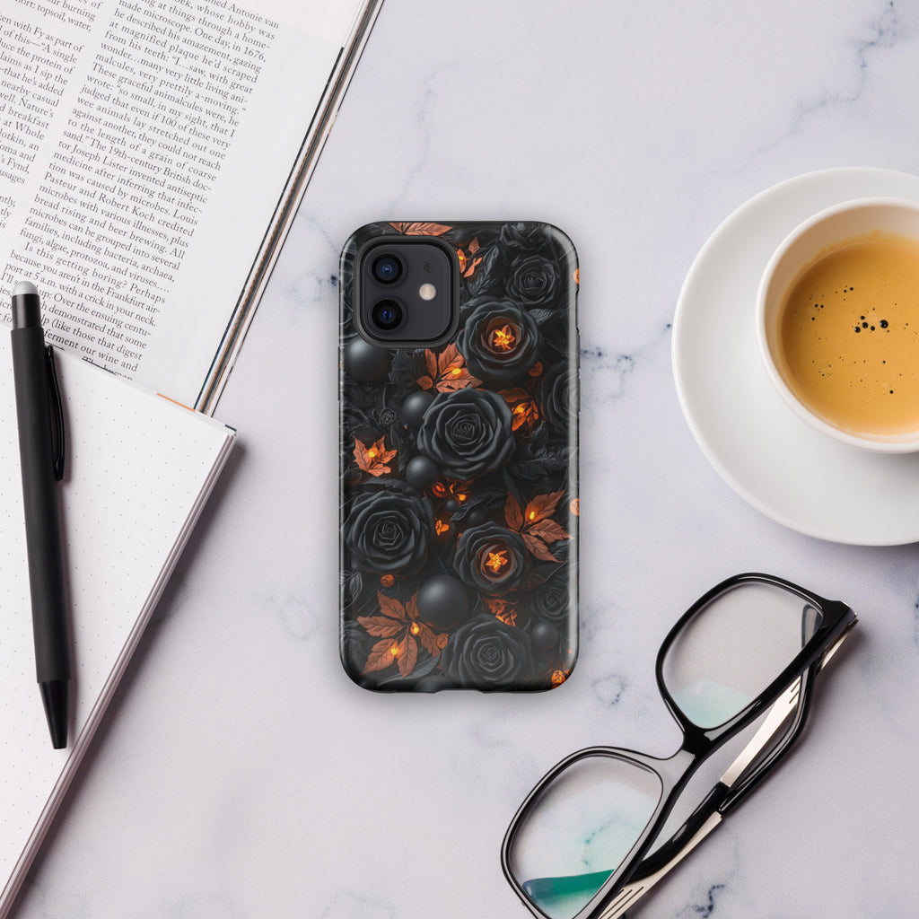 Dark Floral Glow Tough Case for iPhone 12