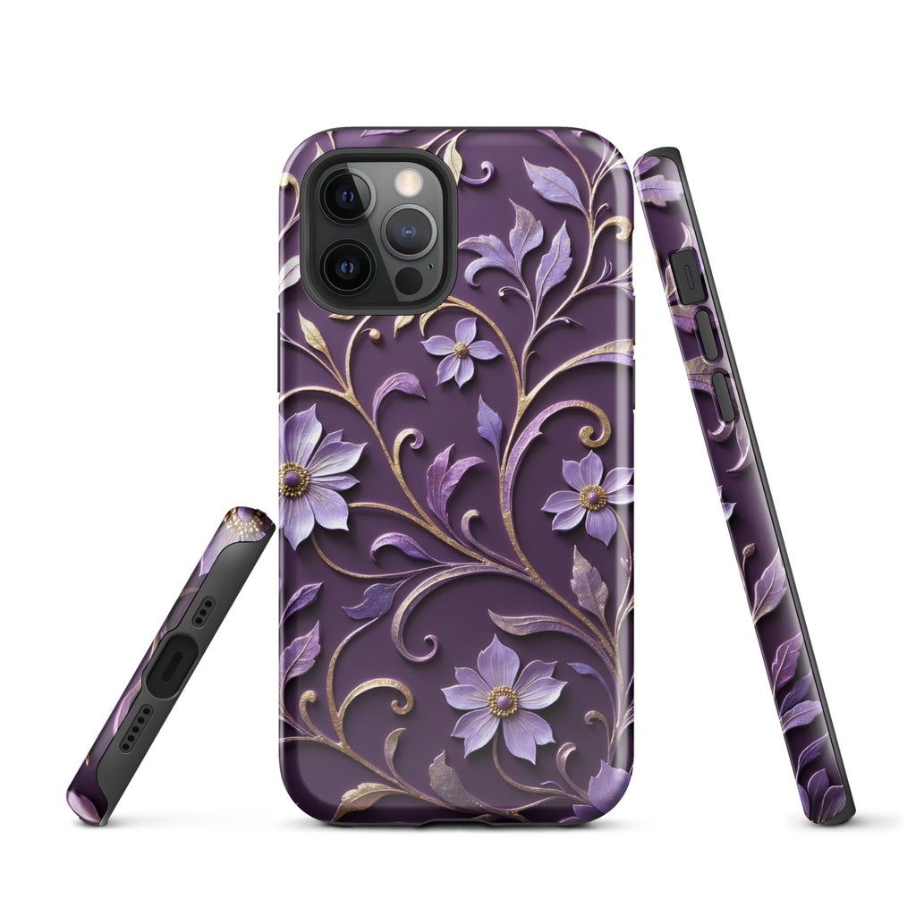 Royal Violet Filigree Tough Case for iPhone 12 Pro
