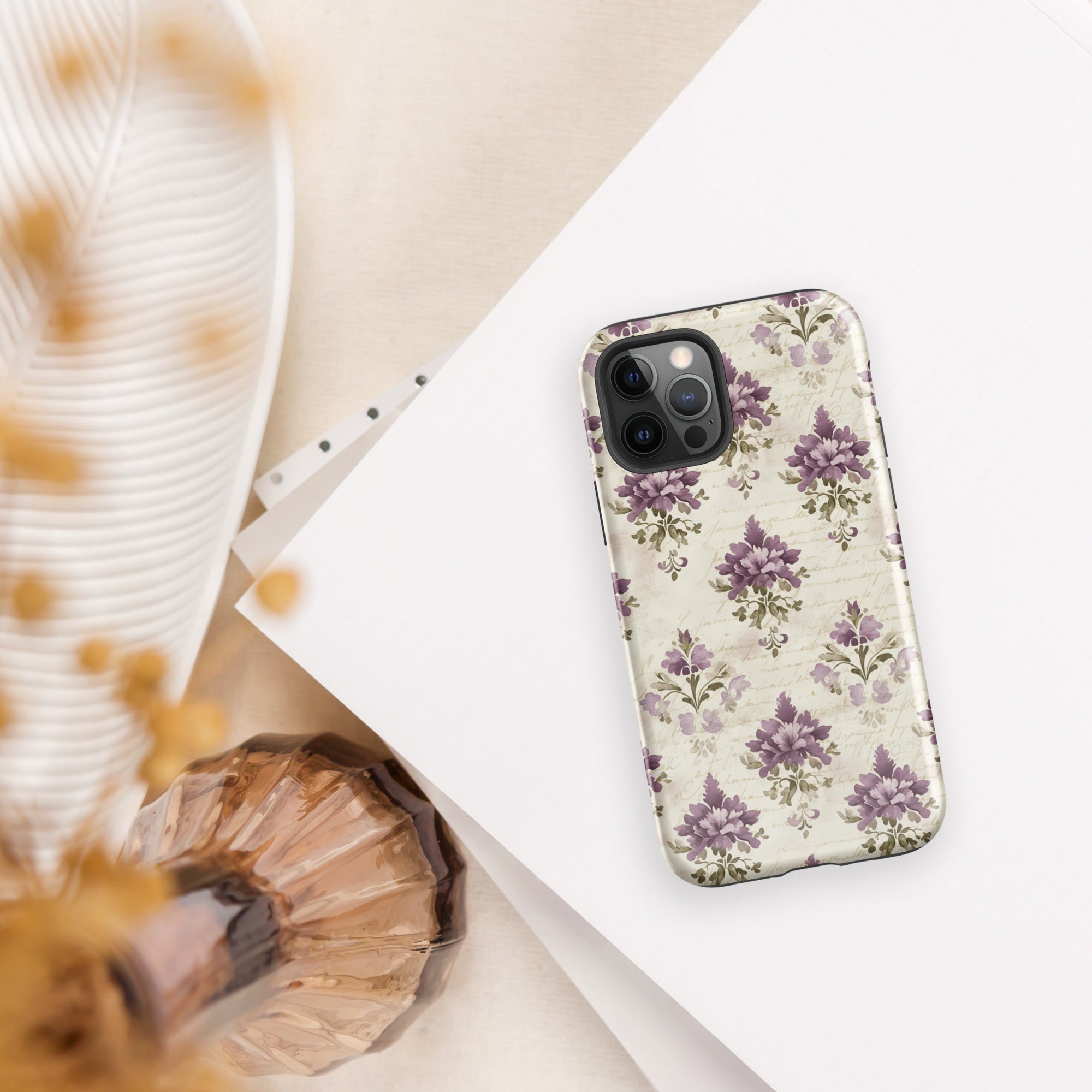 Vintage Floral Damask Tough Case for iPhone 12 Pro