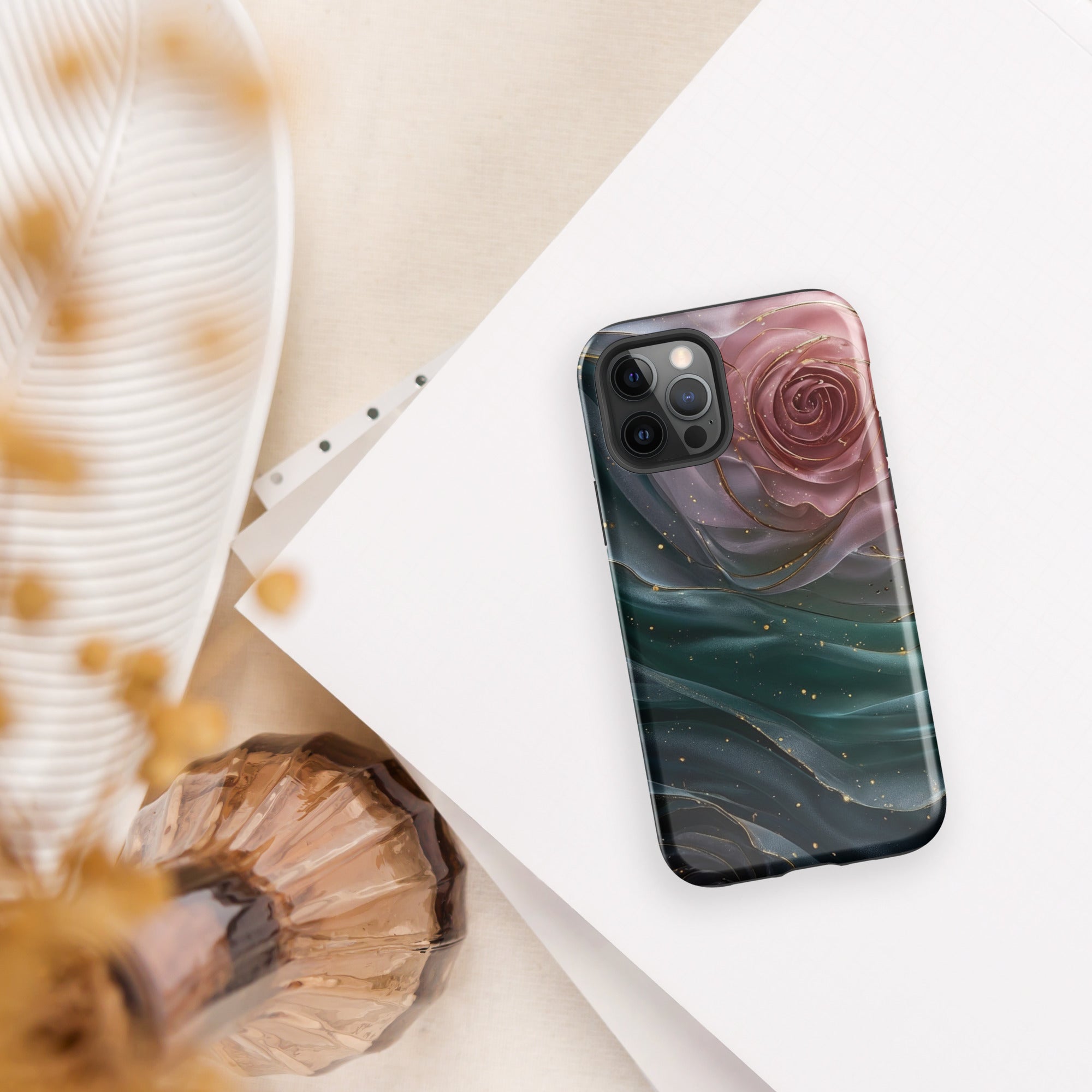 Elegant Rose Marble Tough Case for iPhone 12 Pro