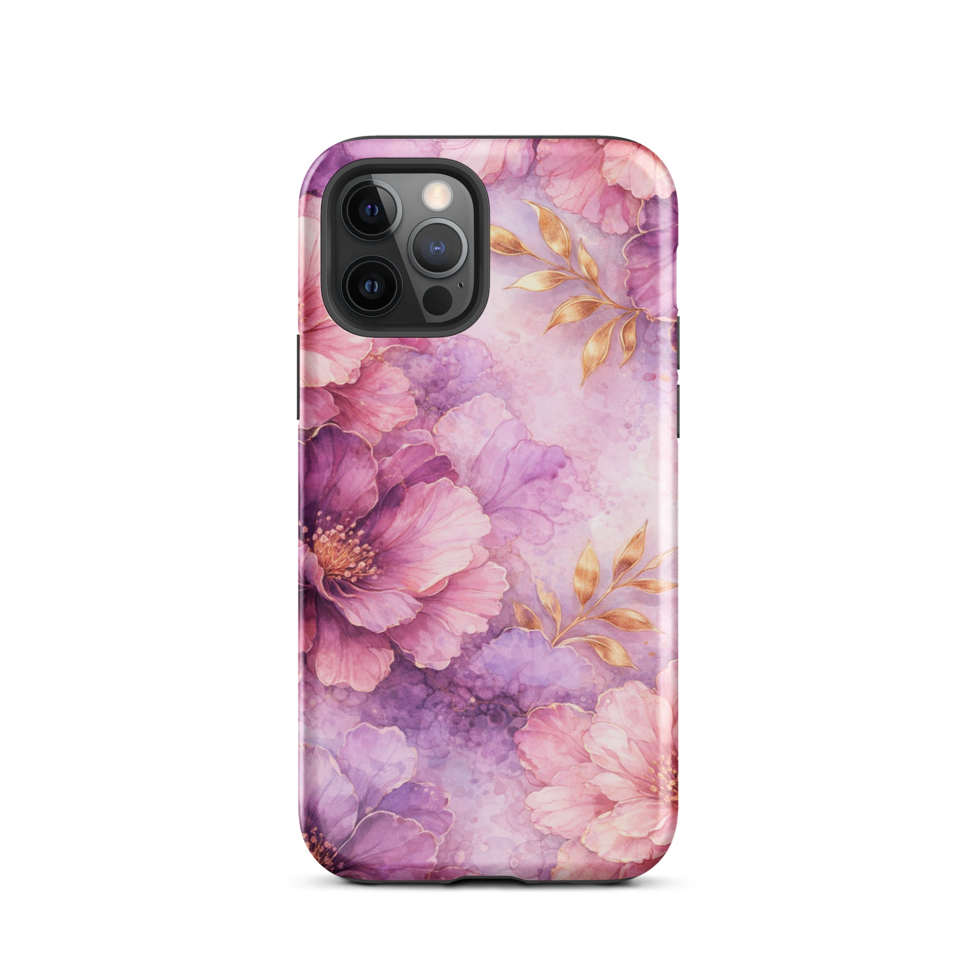 Pink Watercolor Floral Tough Case for iPhone 12 Pro