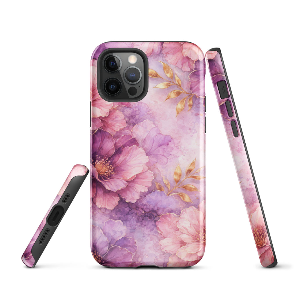 Pink Watercolor Floral Tough Case for iPhone 12 Pro