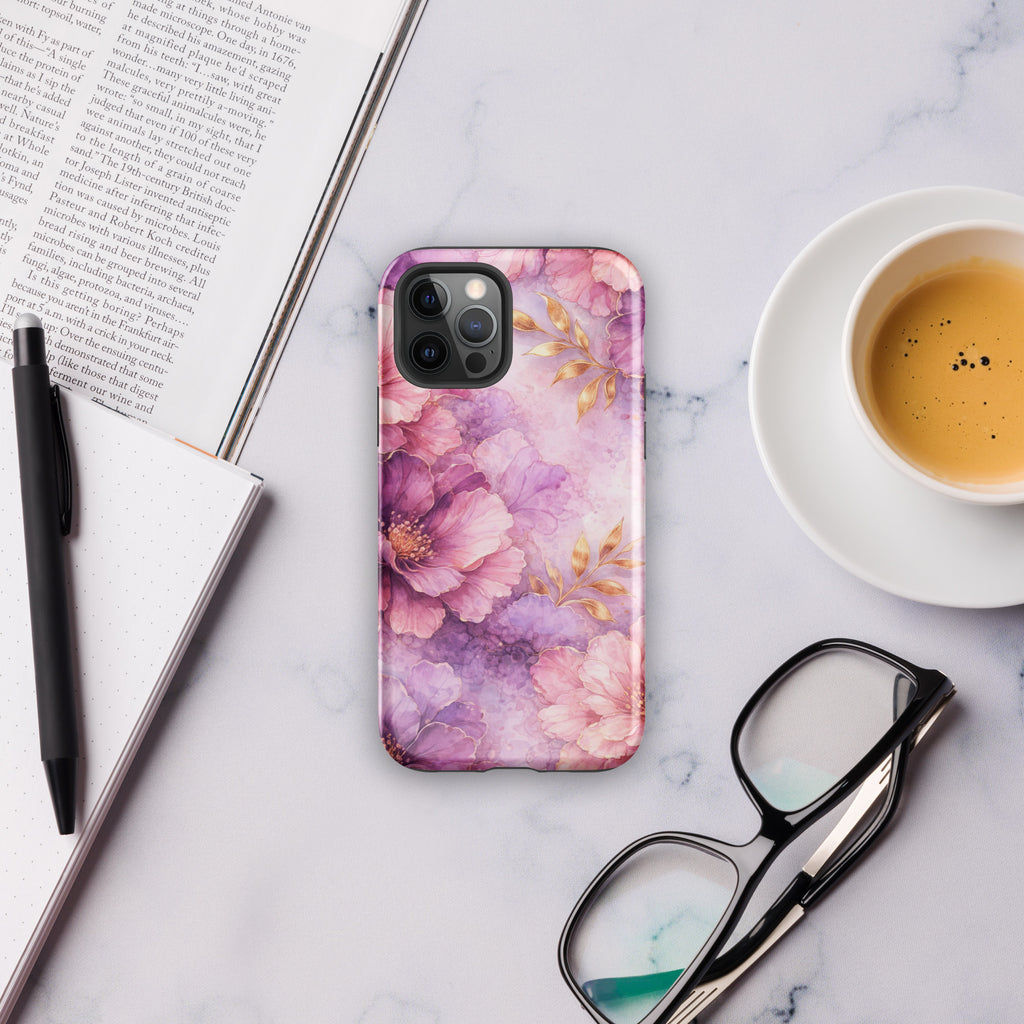 Pink Watercolor Floral Tough Case for iPhone 12 Pro