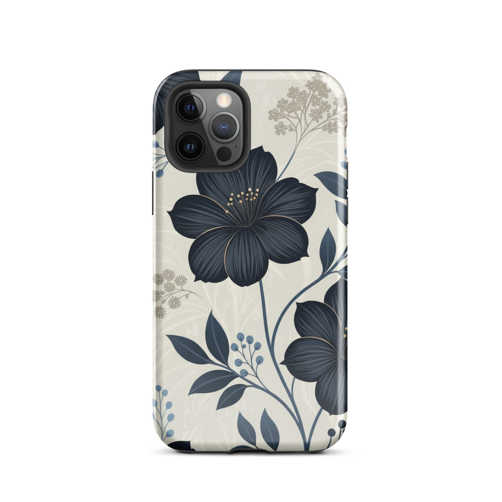 Elegant Blue Floral Tough Case for iPhone 12 Pro