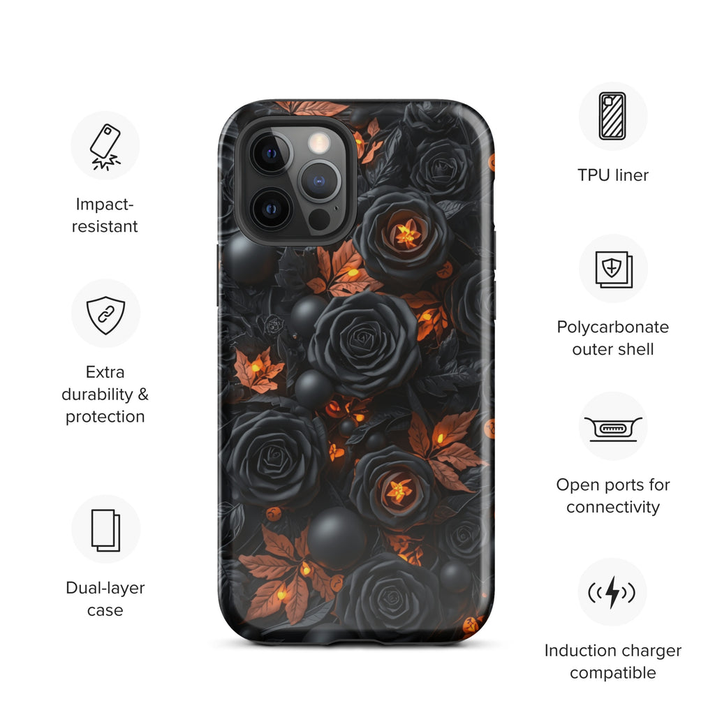 Dark Floral Glow Tough Case for iPhone 12 Pro