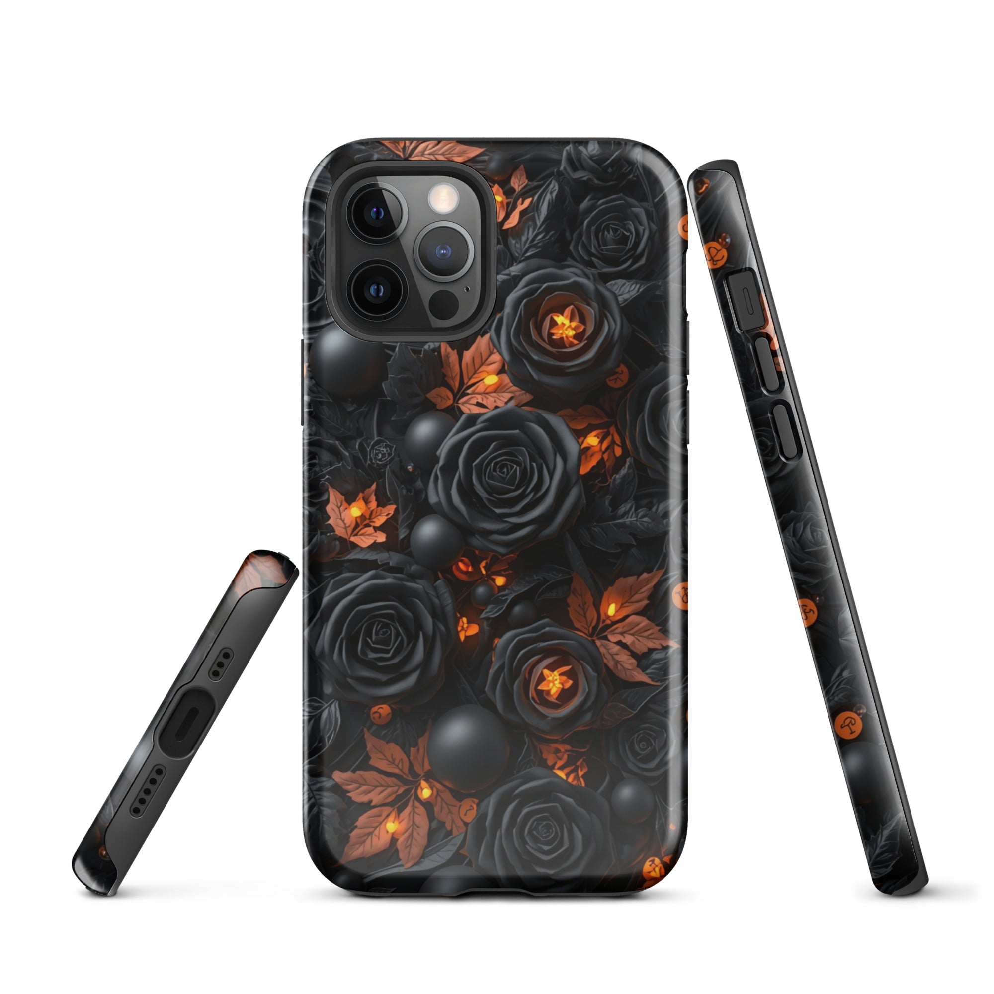 Dark Floral Glow Tough Case for iPhone 12 Pro