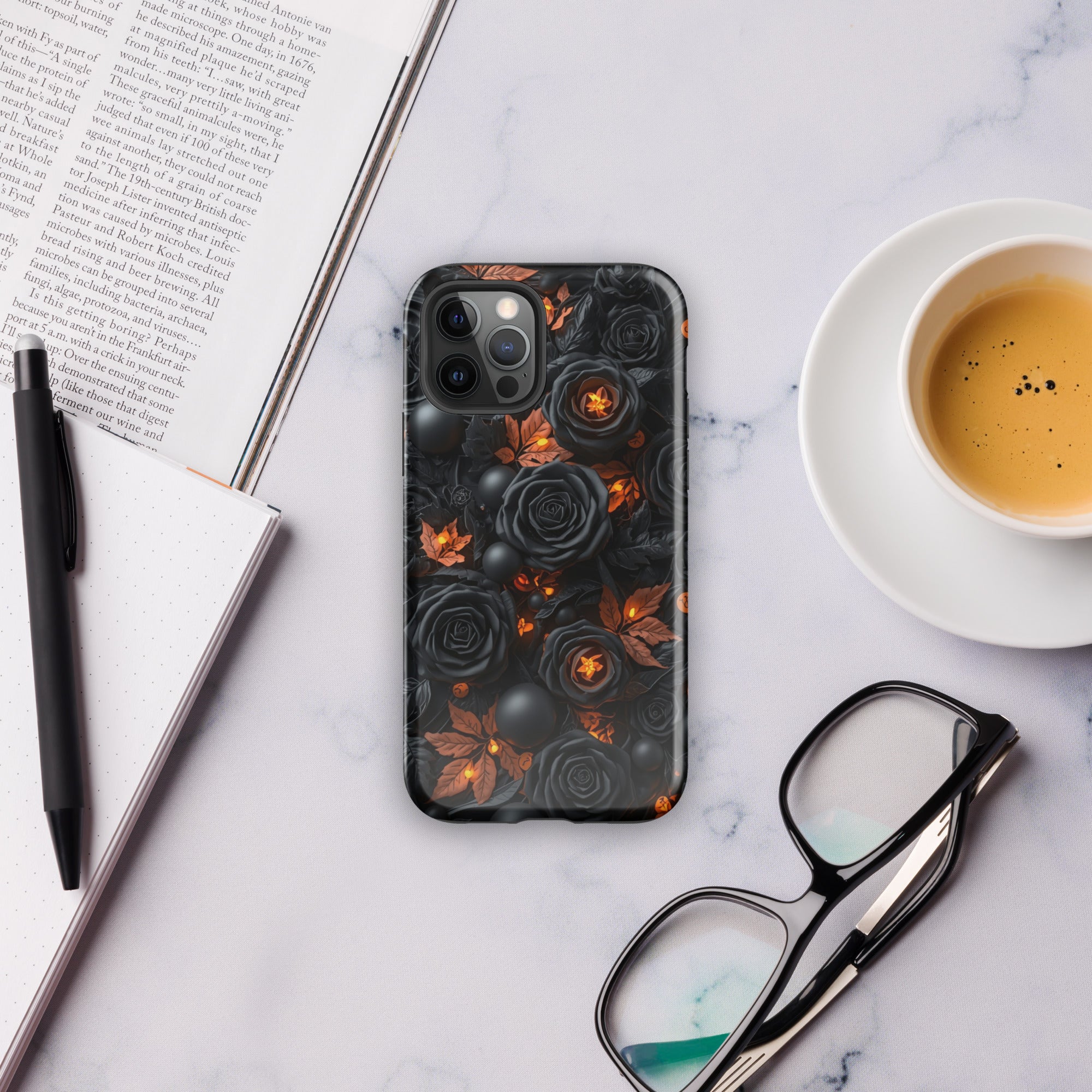 Dark Floral Glow Tough Case for iPhone 12 Pro