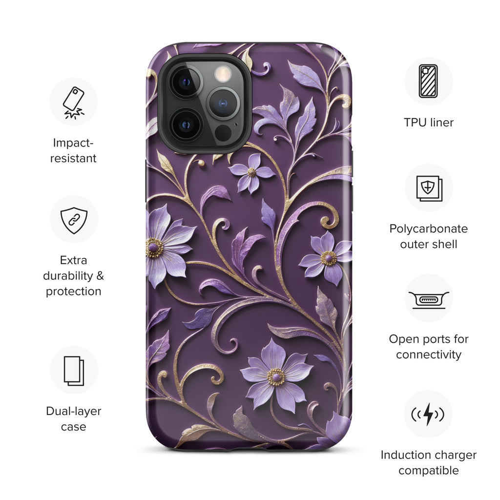 Royal Violet Filigree Tough Case for iPhone 12 Pro Max