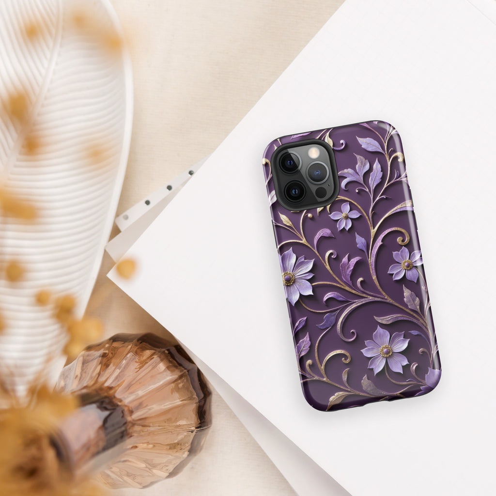 Royal Violet Filigree Tough Case for iPhone 12 Pro Max