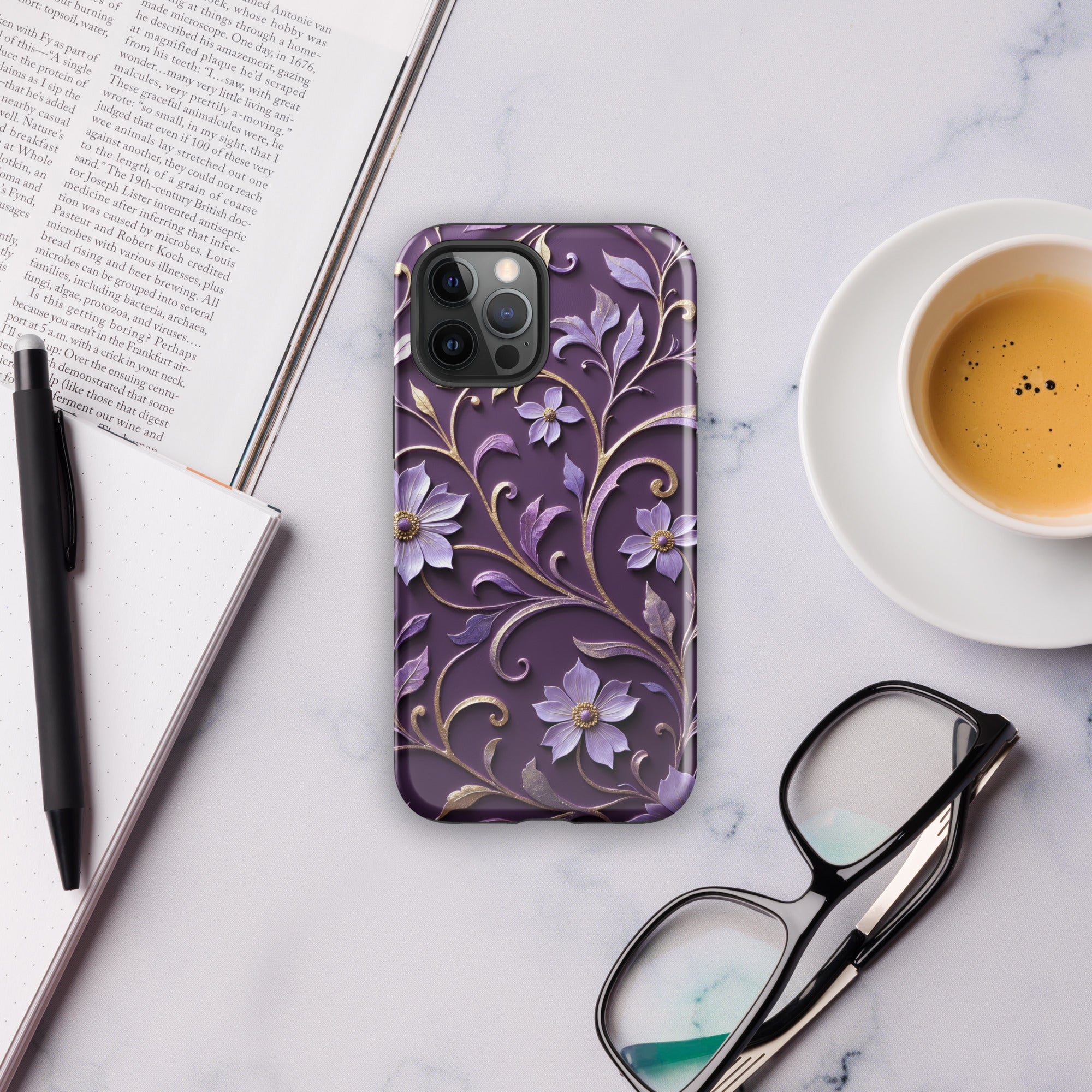 Royal Violet Filigree Tough Case for iPhone 12 Pro Max