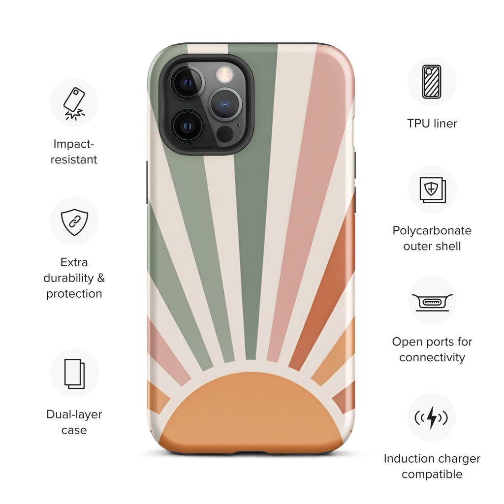 Retro Sunrise Tough Case for iPhone 12 Pro Max