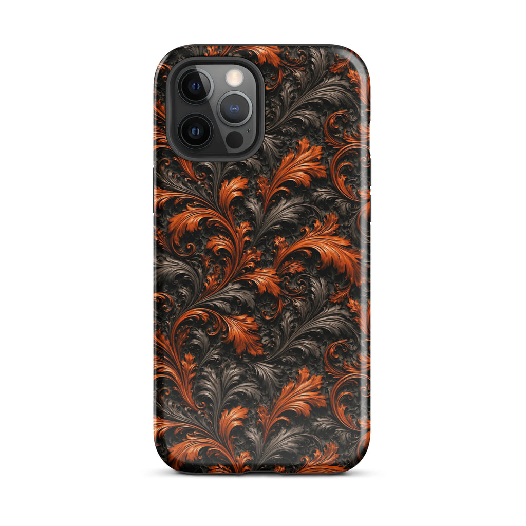 Burnt Orange Filigree Tough Case for iPhone 12 Pro Max