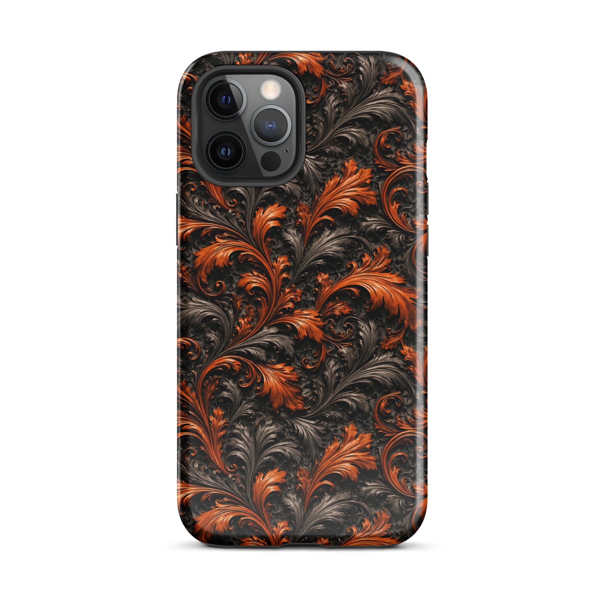 Burnt Orange Filigree Tough Case for iPhone 12 Pro Max