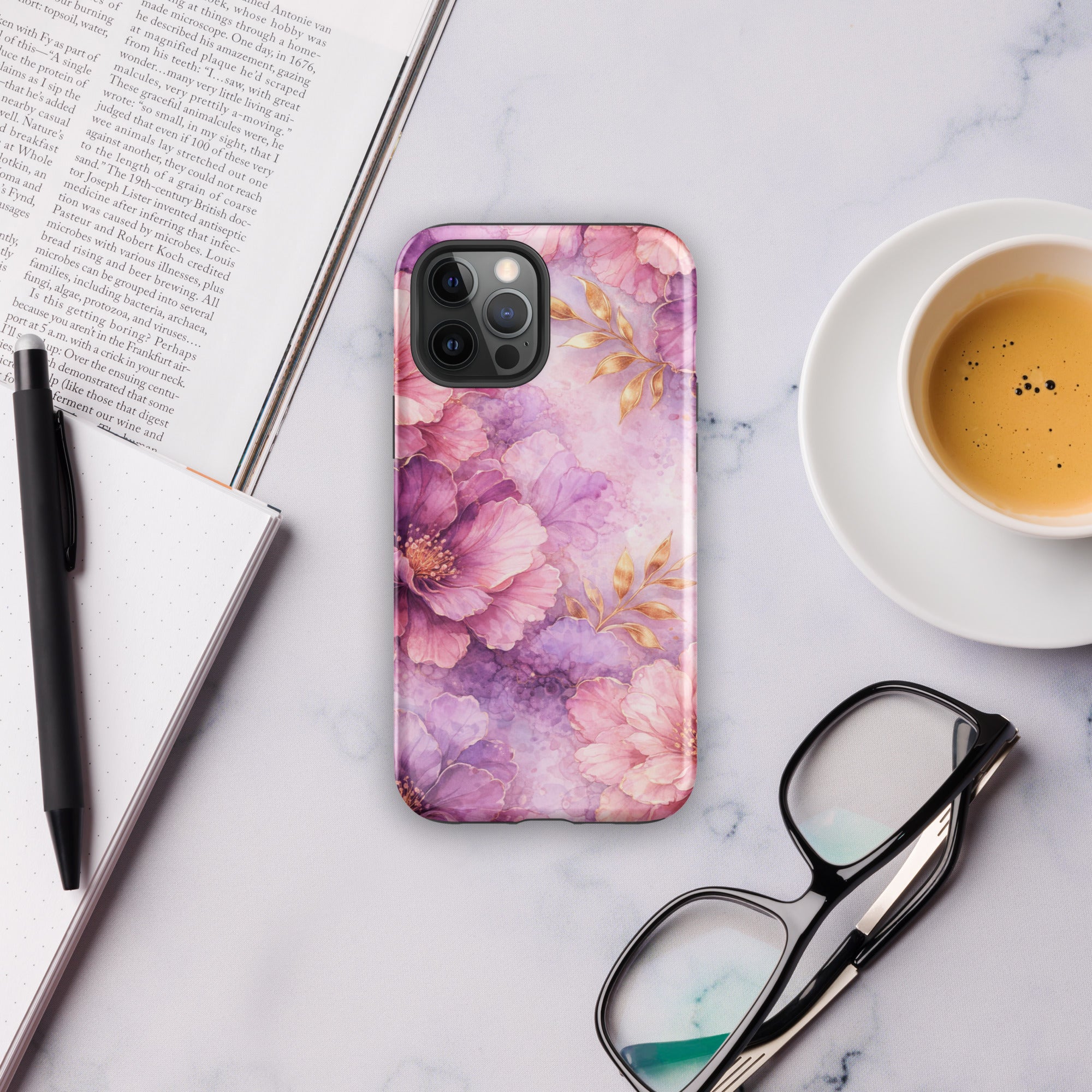 Pink Watercolor Floral Tough Case for iPhone 12 Pro Max