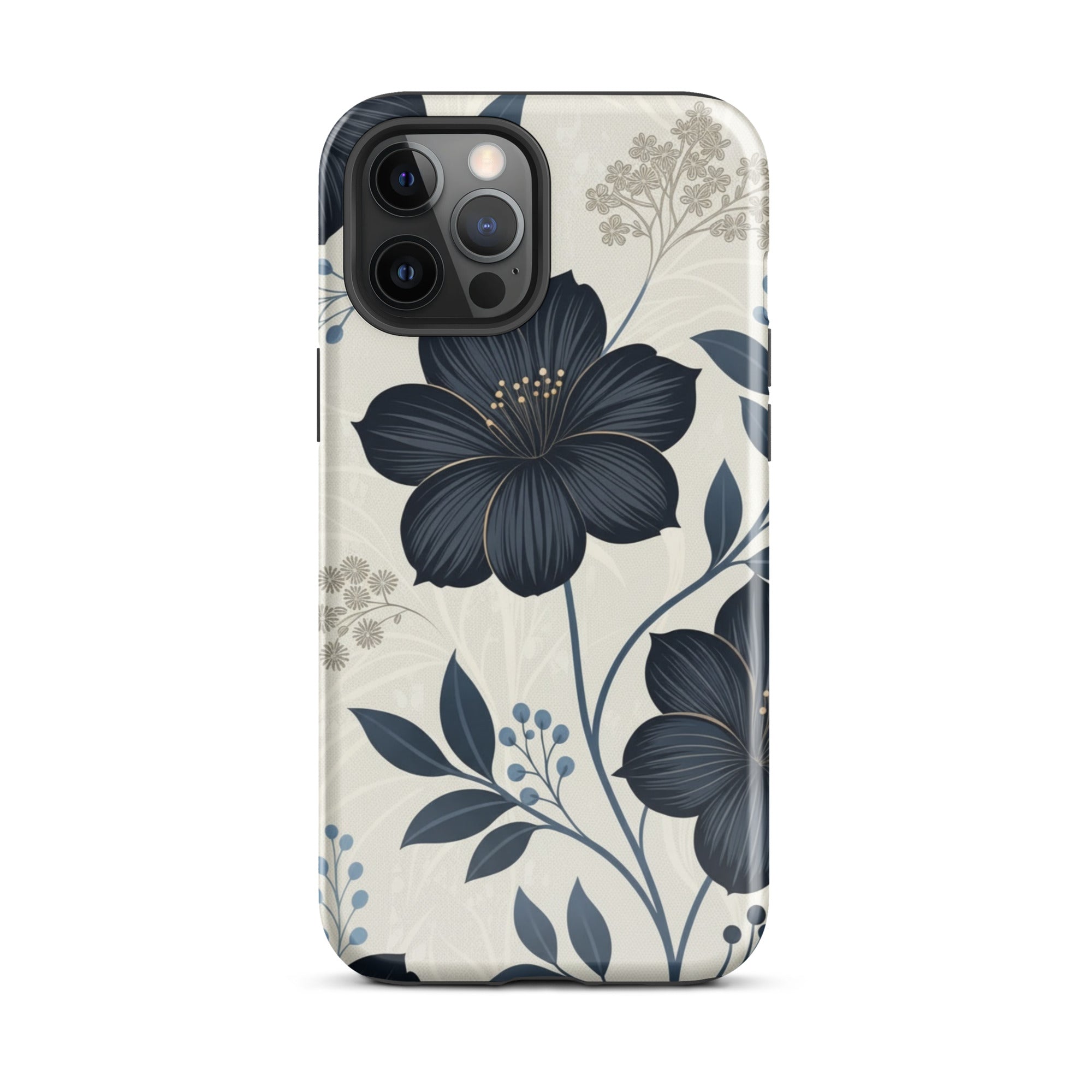 Elegant Blue Floral Tough Case for iPhone 12 Pro Max