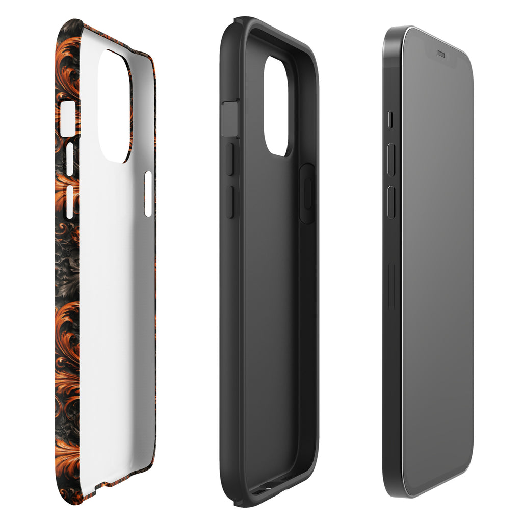 Burnt Orange Filigree Tough Case for iPhone 12 Pro Max