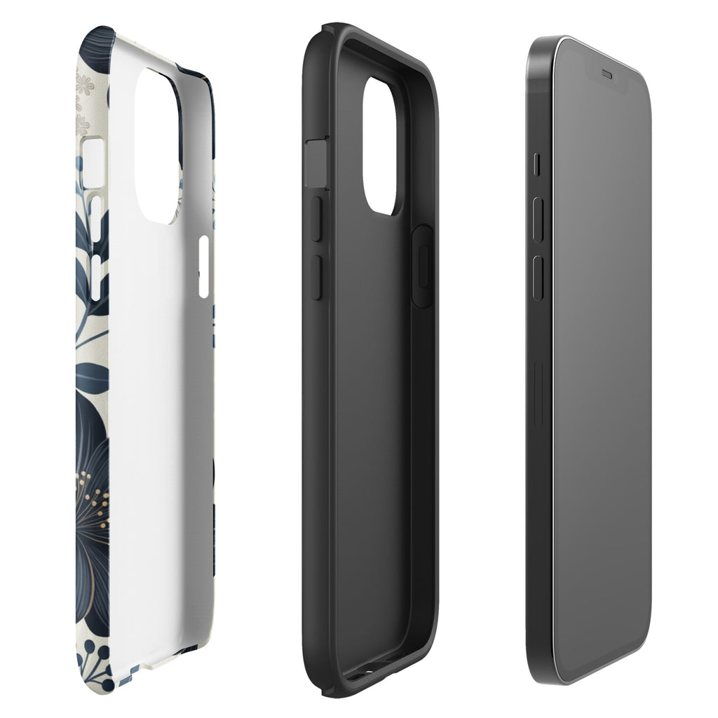 Elegant Blue Floral Tough Case for iPhone 12 Pro Max
