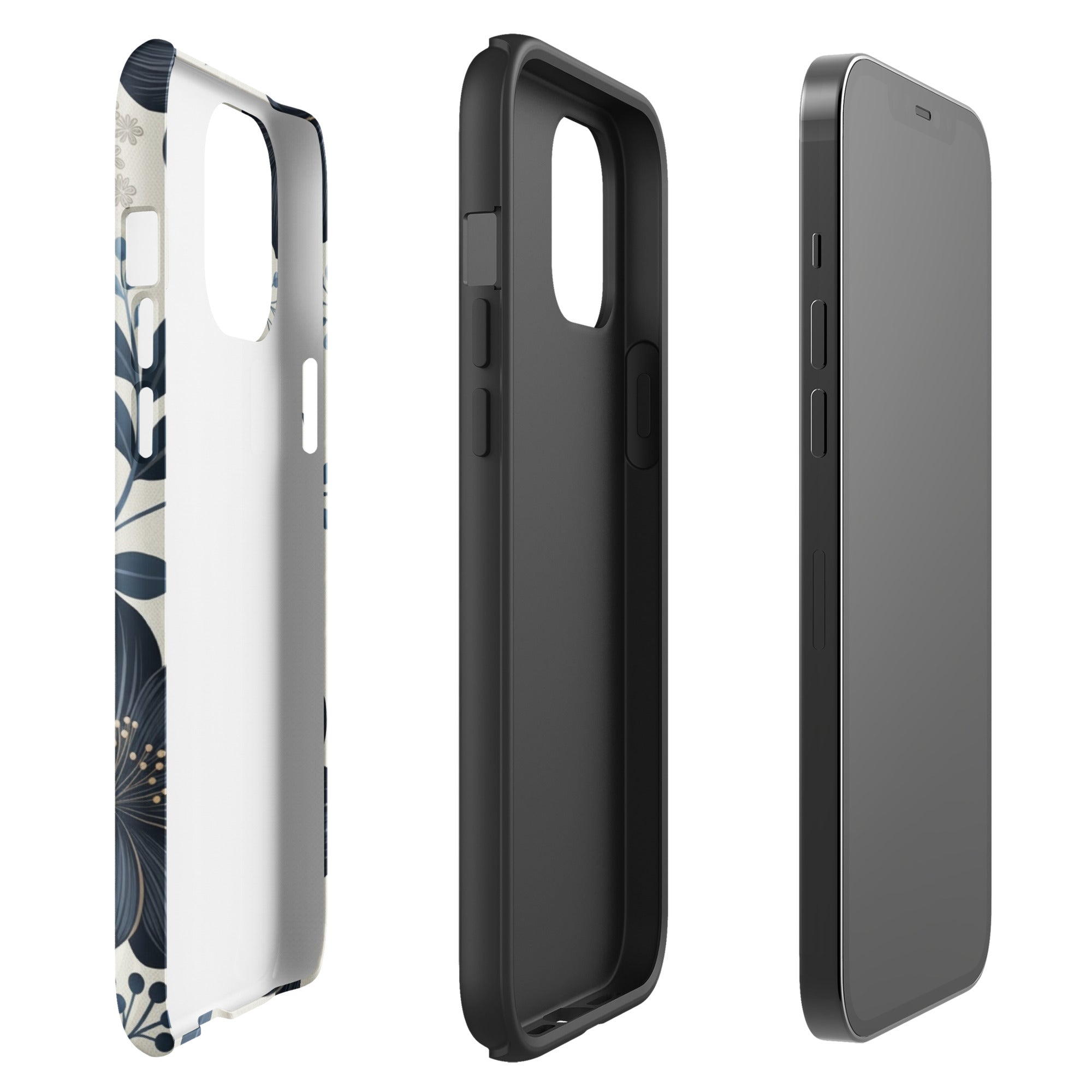 Elegant Blue Floral Tough Case for iPhone 12 Pro Max