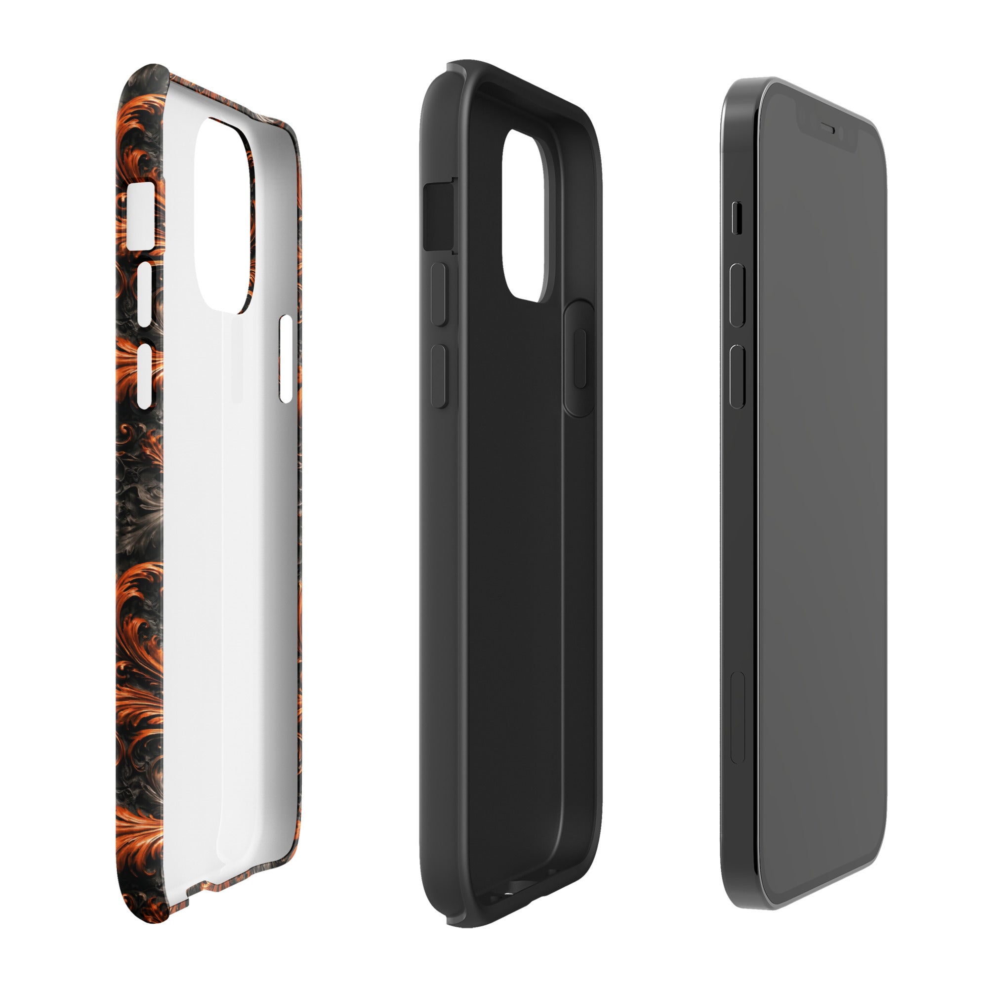 Burnt Orange Filigree Tough Case for iPhone 12 Pro