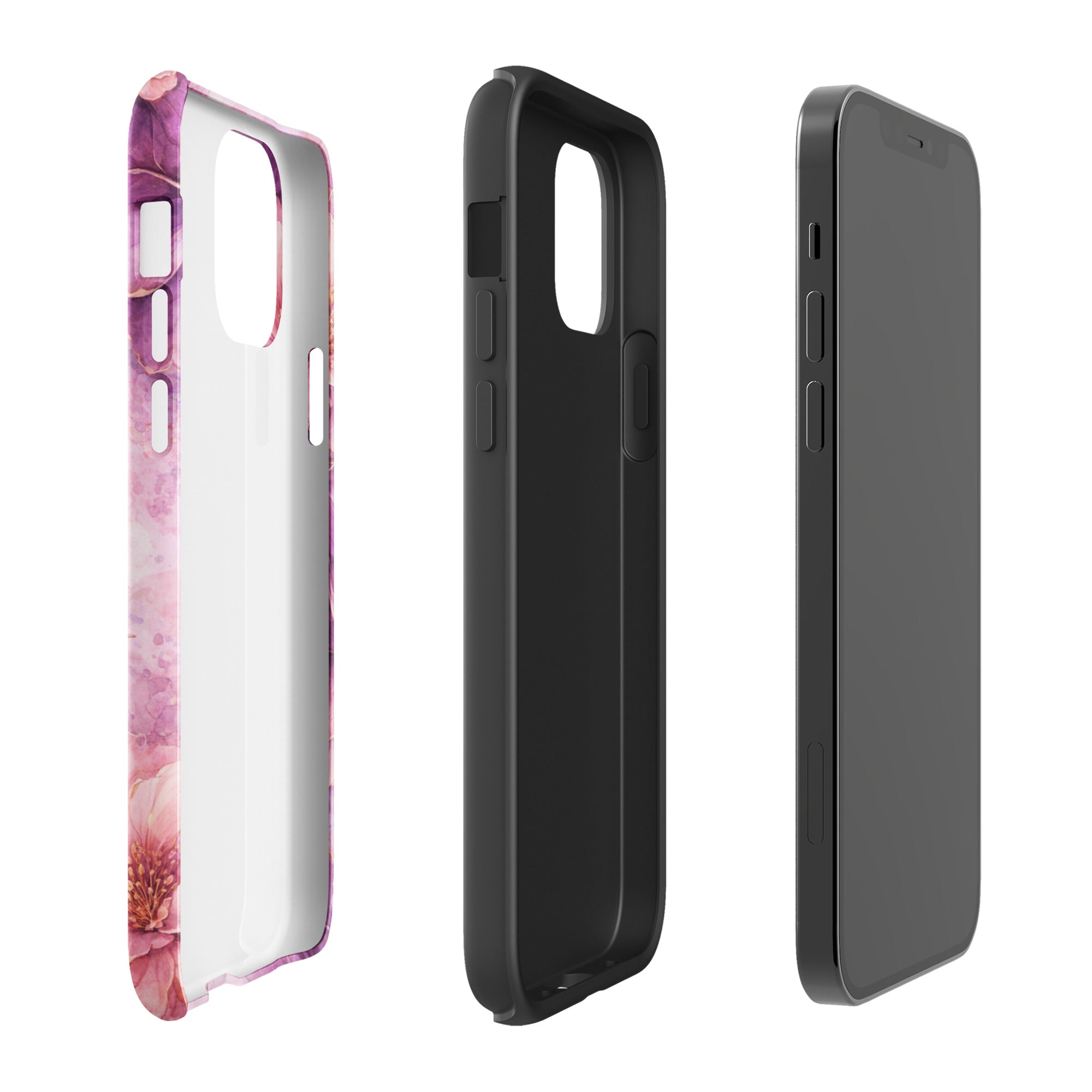 Pink Watercolor Floral Tough Case for iPhone 12 Pro