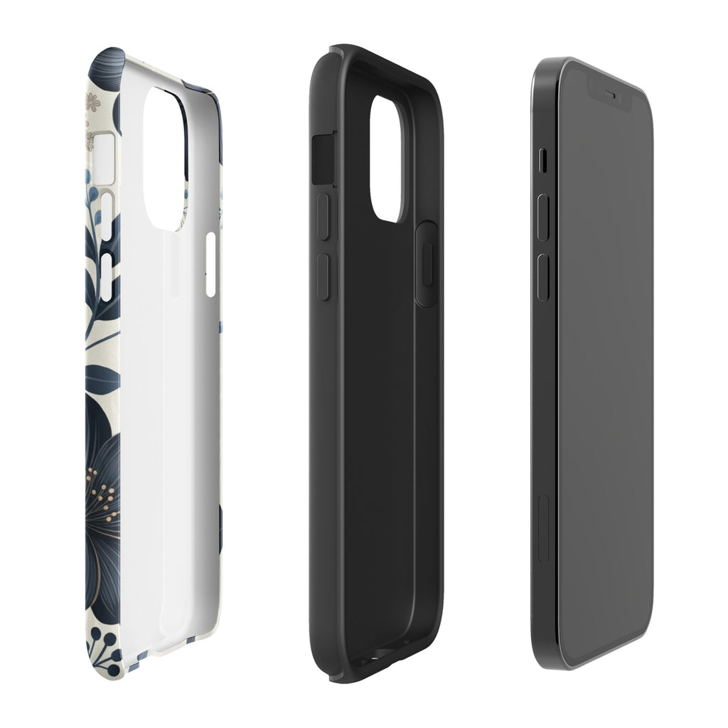 Elegant Blue Floral Tough Case for iPhone 12 Pro