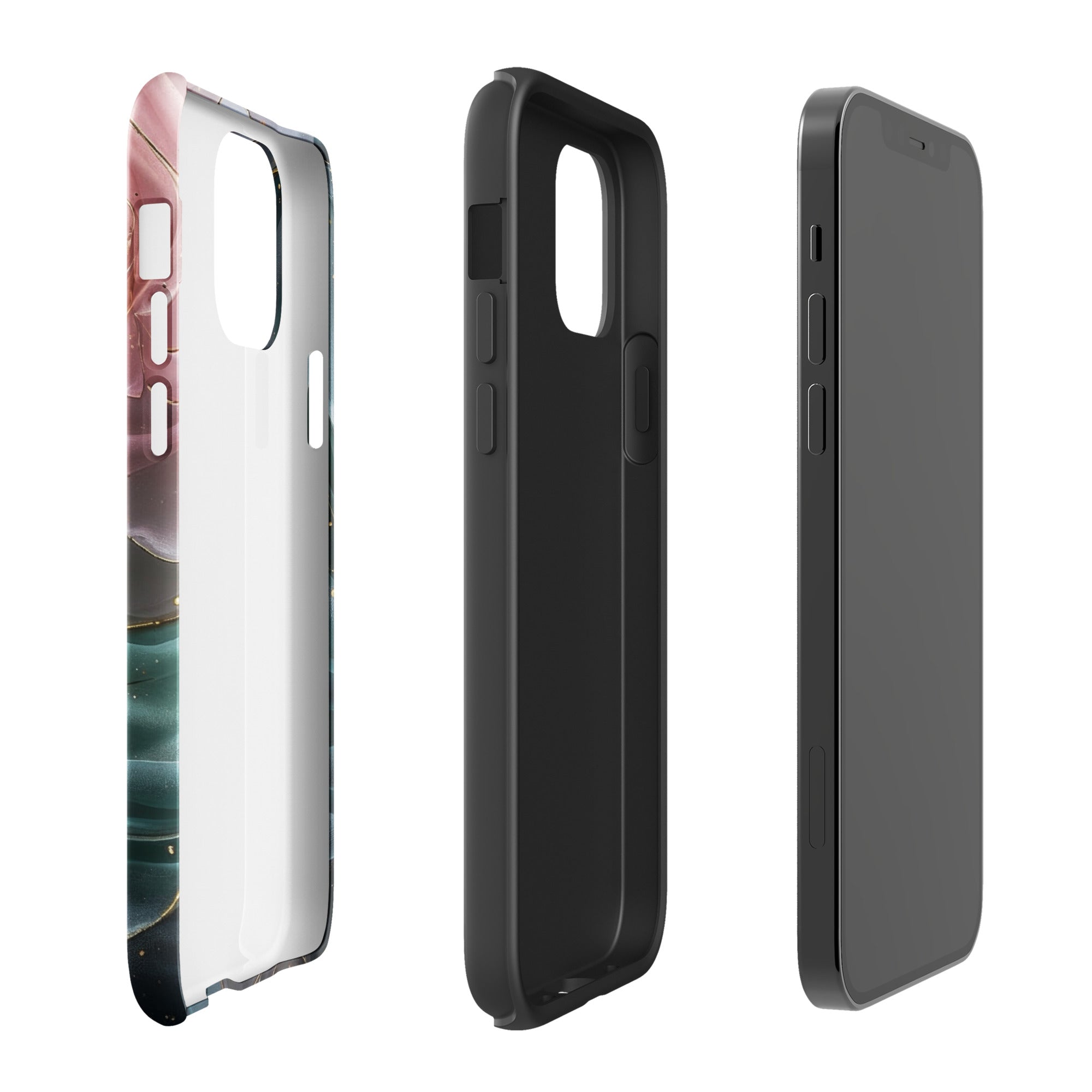 Elegant Rose Marble Tough Case for iPhone 12