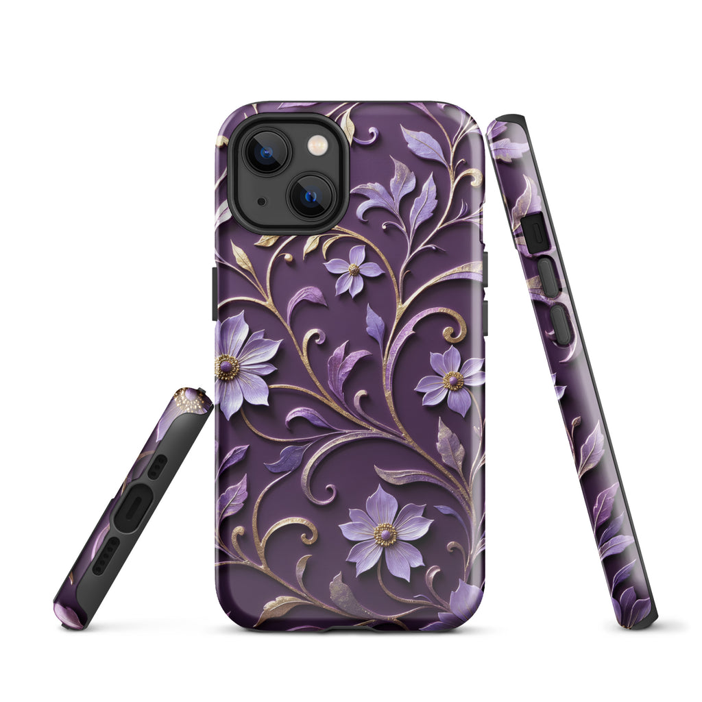 Royal Violet Filigree Tough Case for iPhone 13