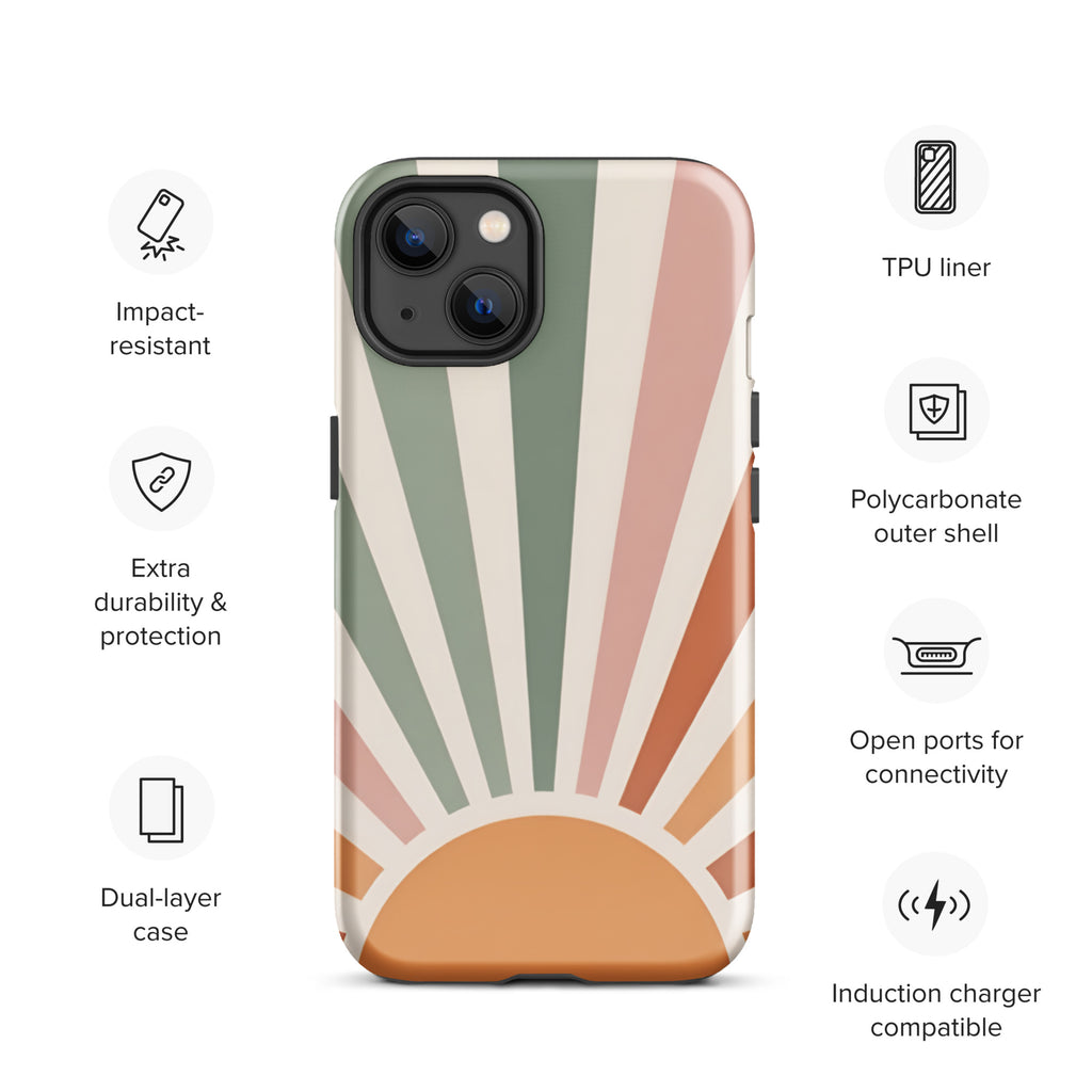 Retro Sunrise Tough Case for iPhone 13
