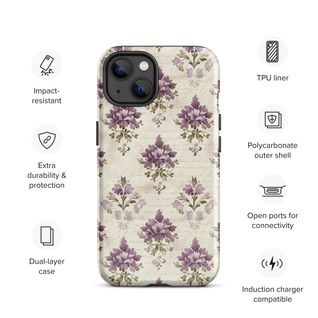 Vintage Floral Damask Tough Case for iPhone 13