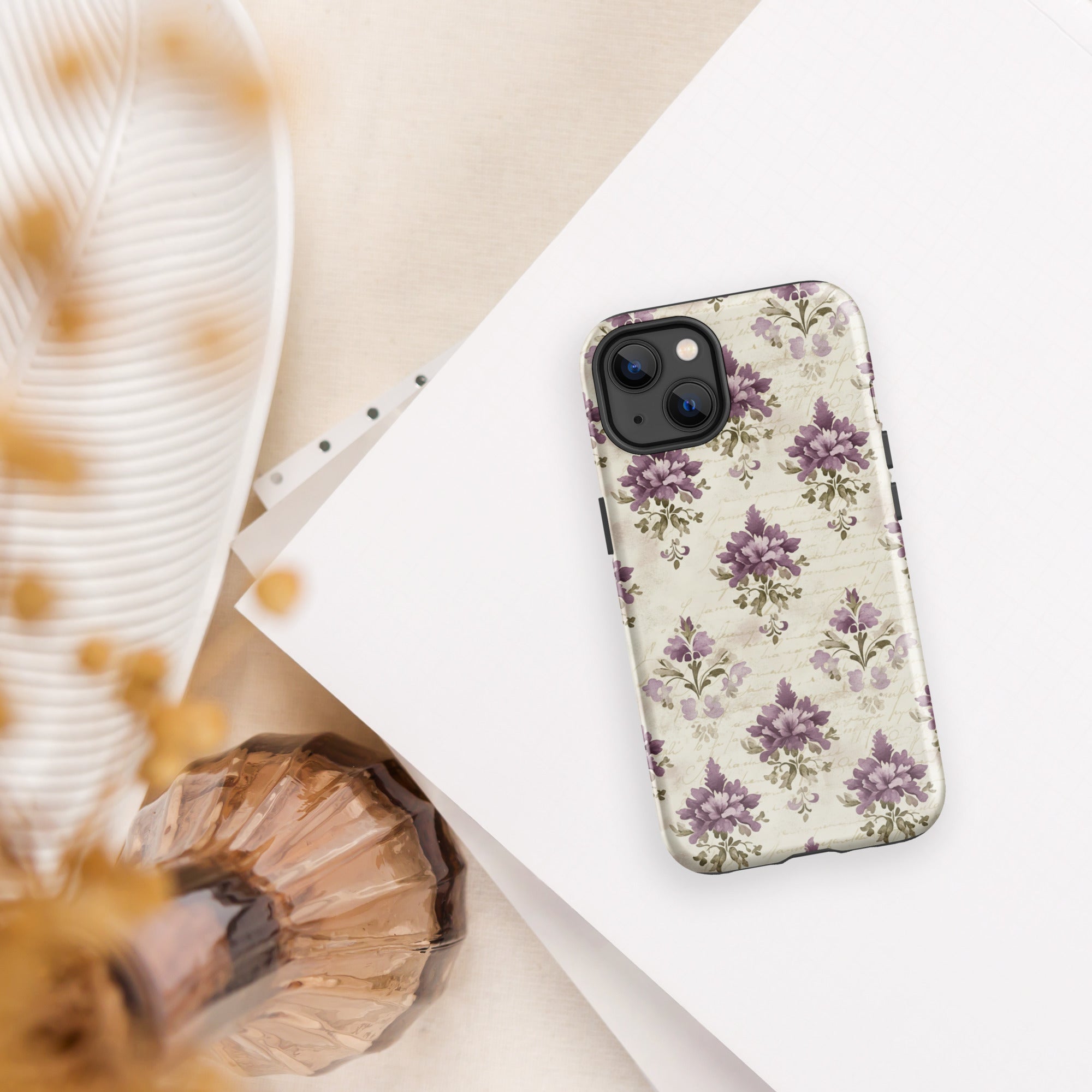 Vintage Floral Damask Tough Case for iPhone 13