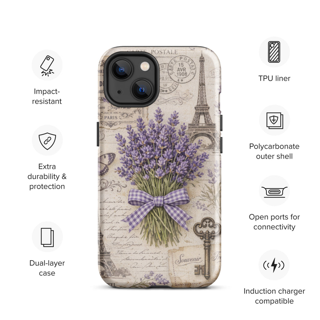 Vintage Paris Lavender Tough Case for iPhone 13