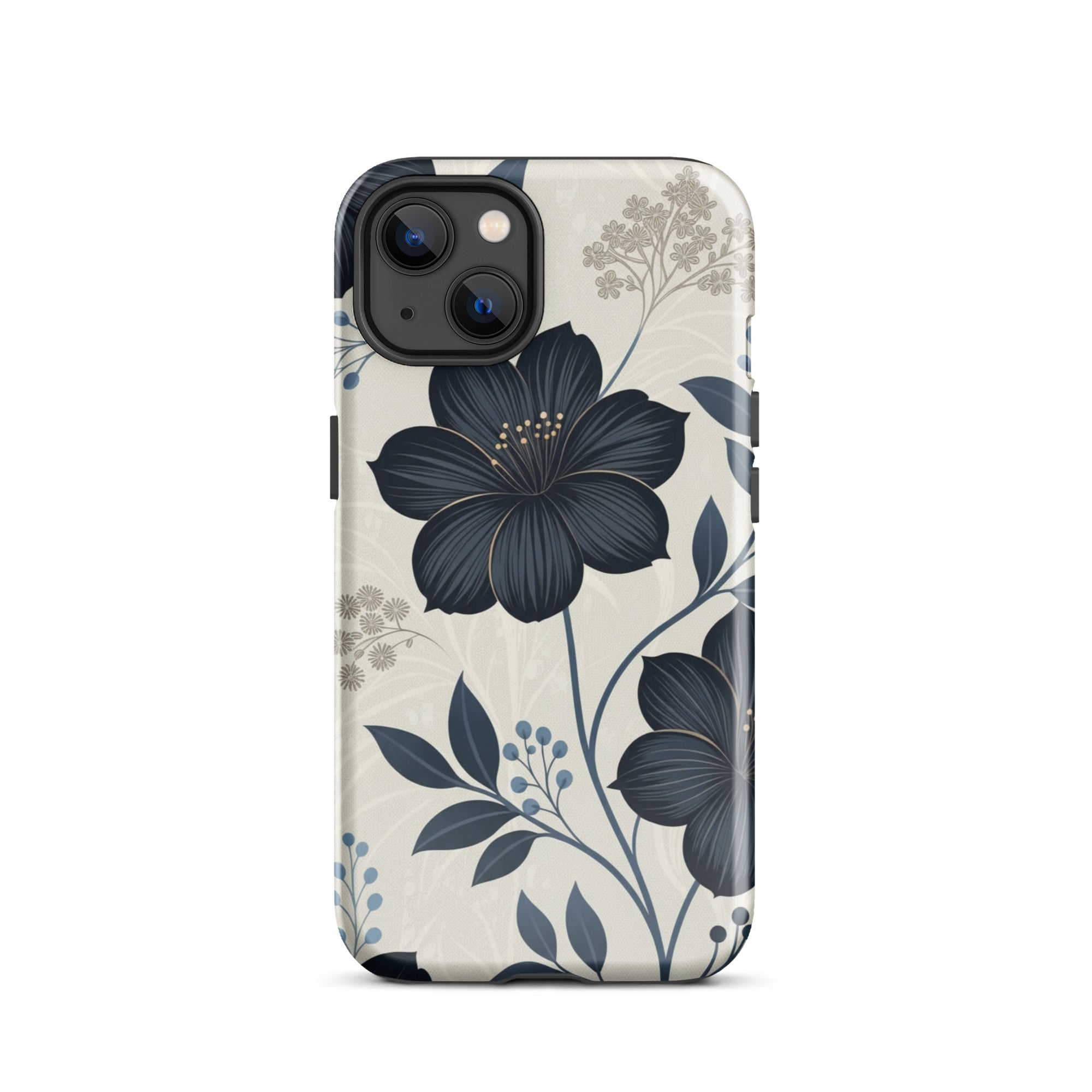 Elegant Blue Floral Tough Case for iPhone 13