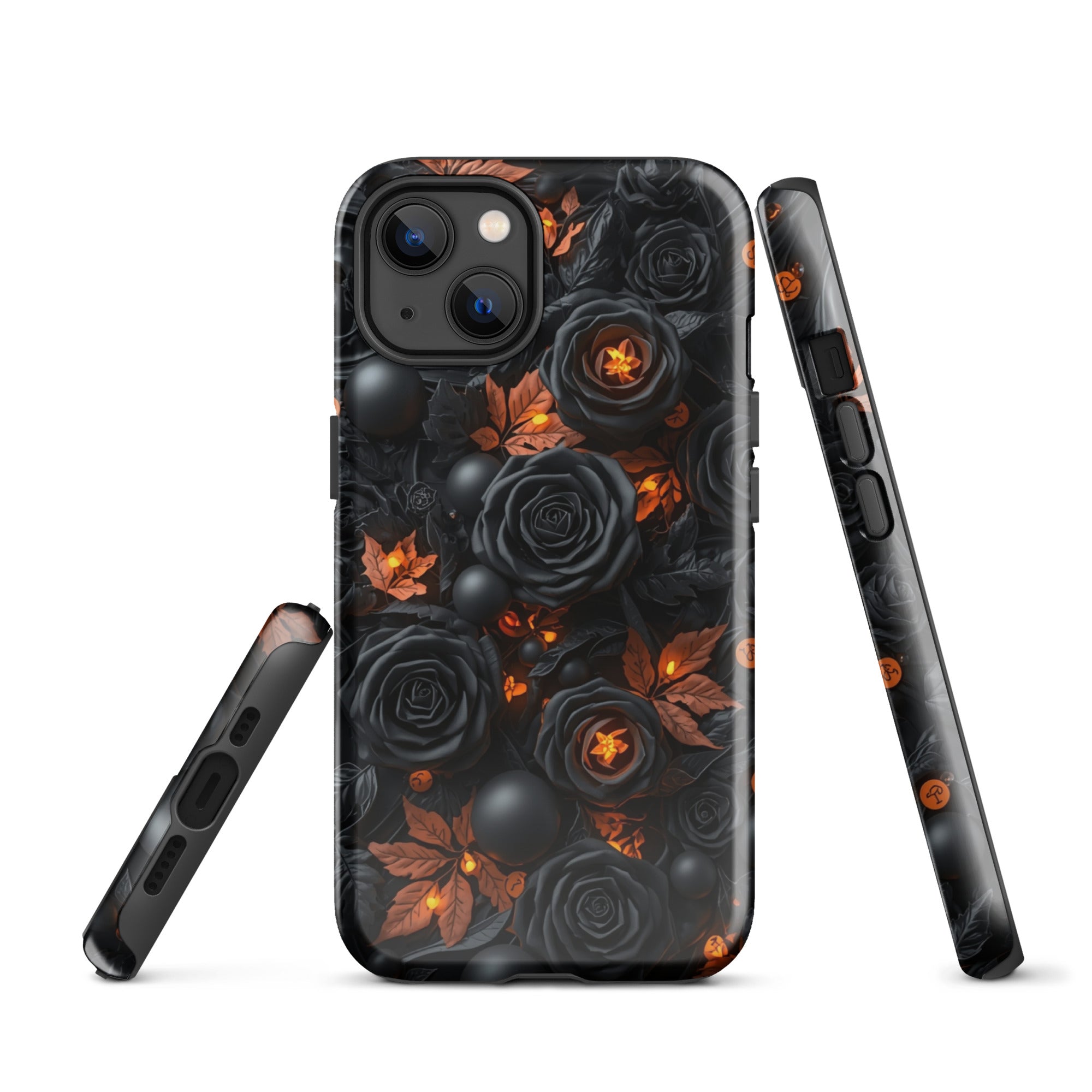 Dark Floral Glow Tough Case for iPhone 13