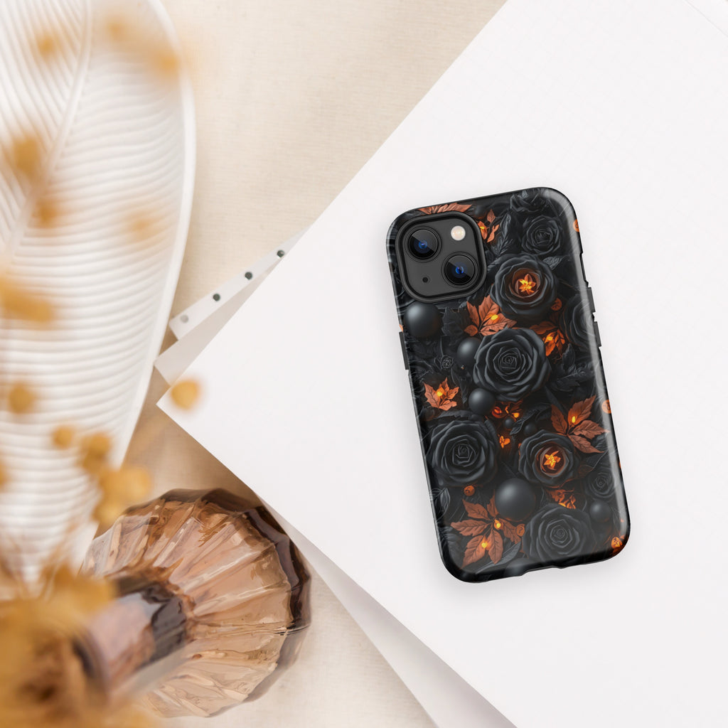 Dark Floral Glow Tough Case for iPhone 13