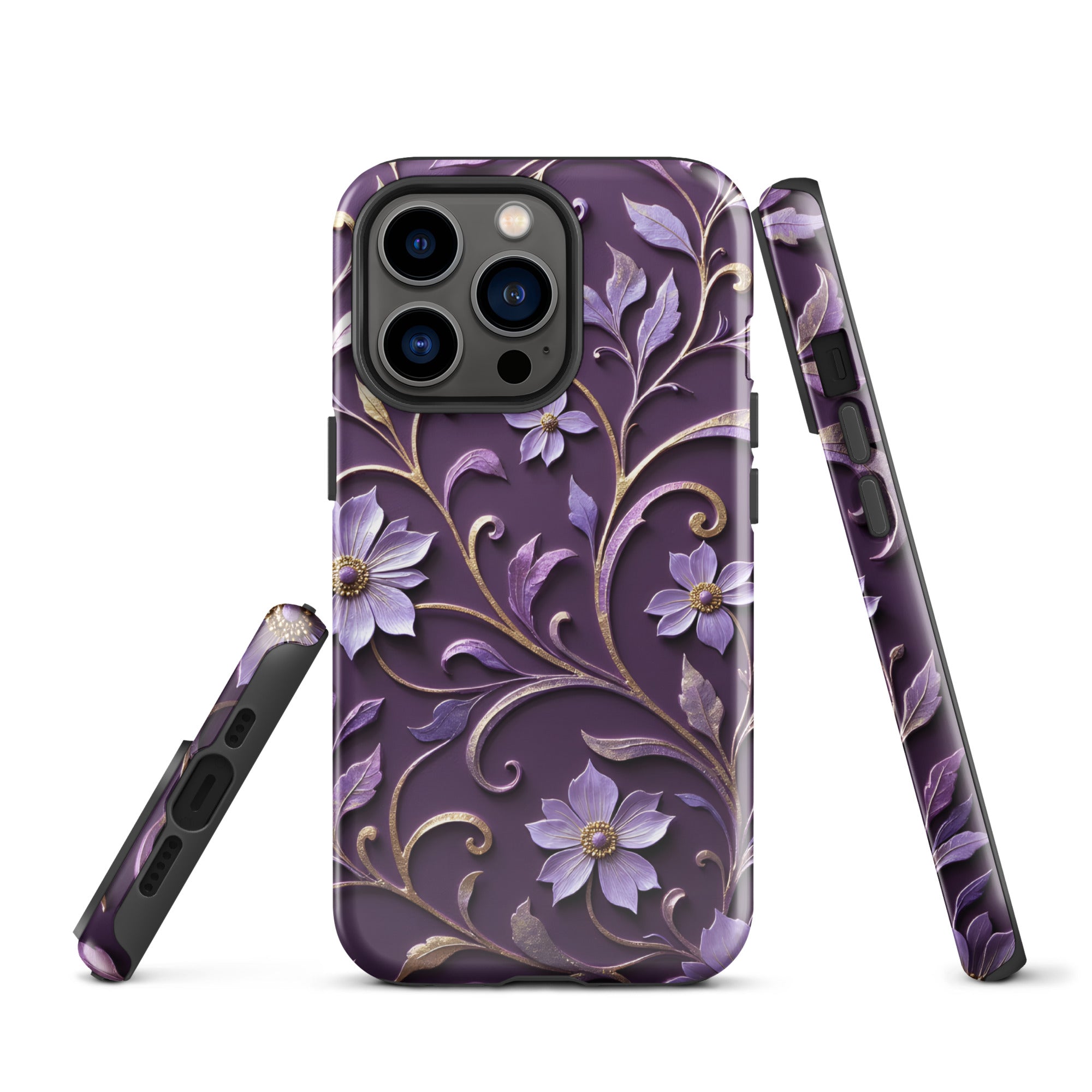 Royal Violet Filigree Tough Case for iPhone 13 Pro